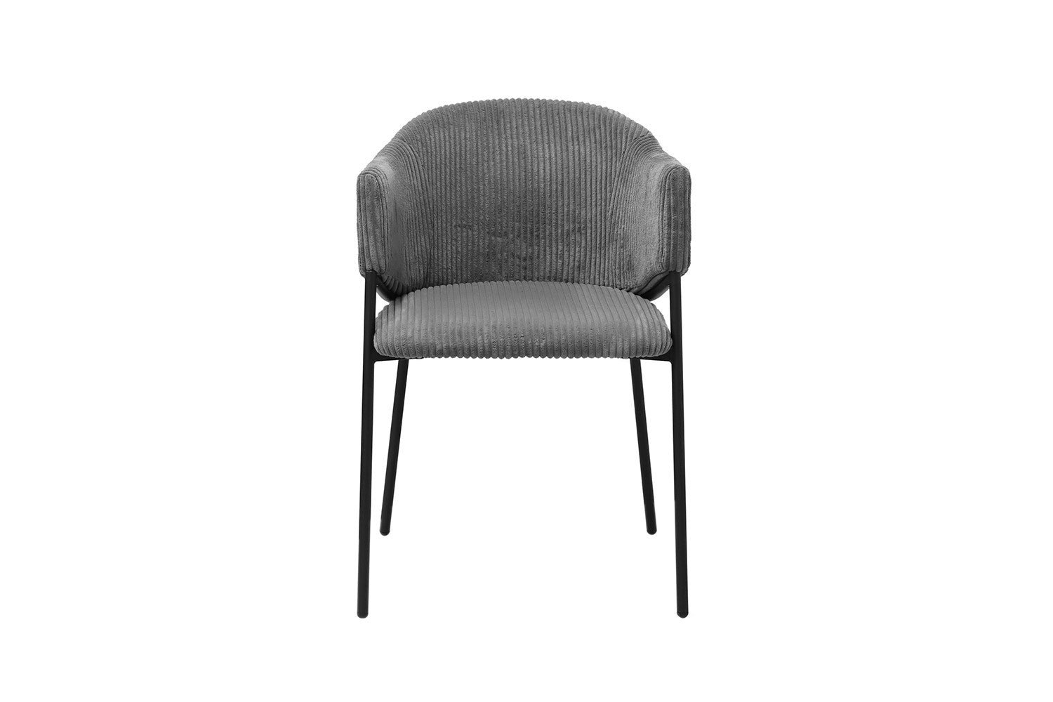 Rousseau - Chaise Hugo en Velours Côtelé Gris Foncé - 78x54x62 cm