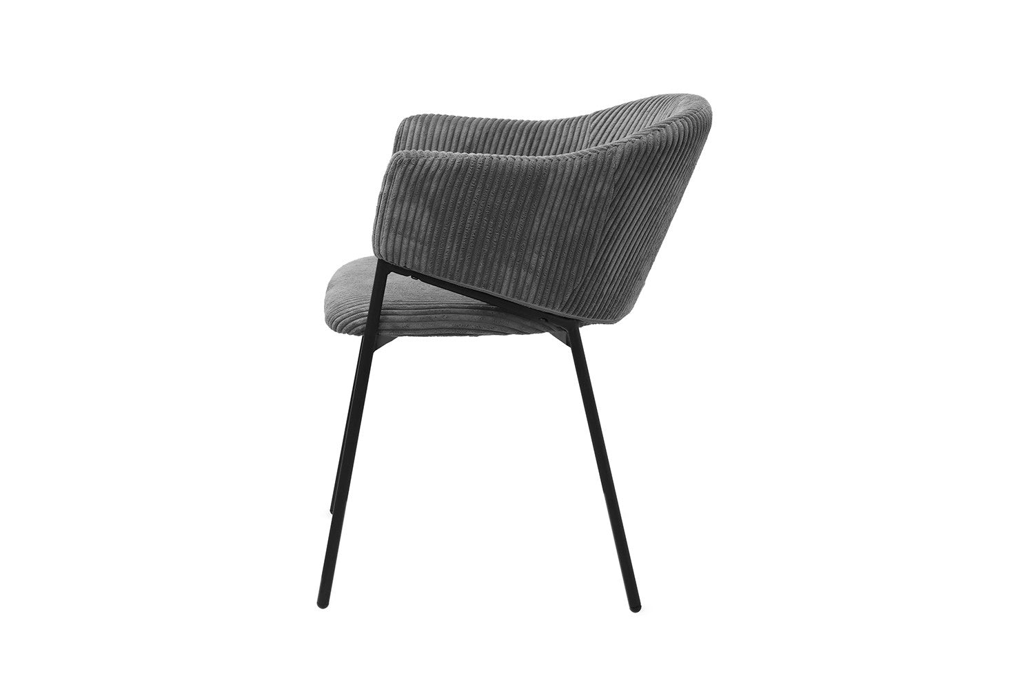 Rousseau - Chaise Hugo en Velours Côtelé Gris Foncé - 78x54x62 cm