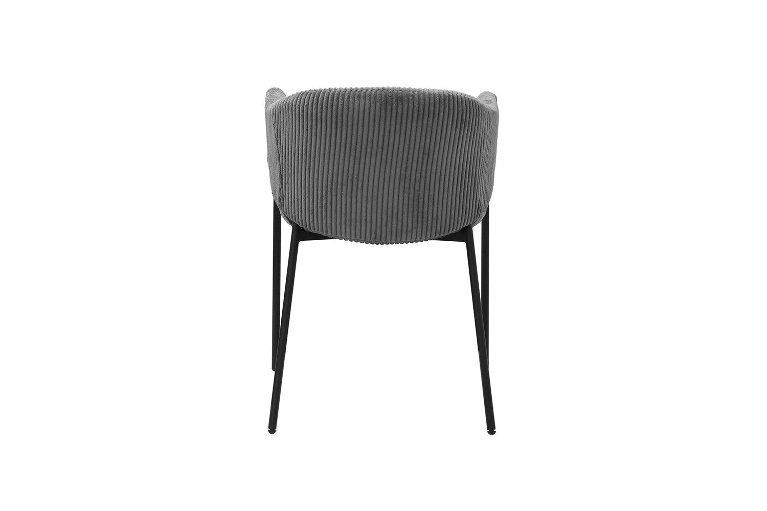 Rousseau - Chaise Hugo en Velours Côtelé Gris Foncé - 78x54x62 cm