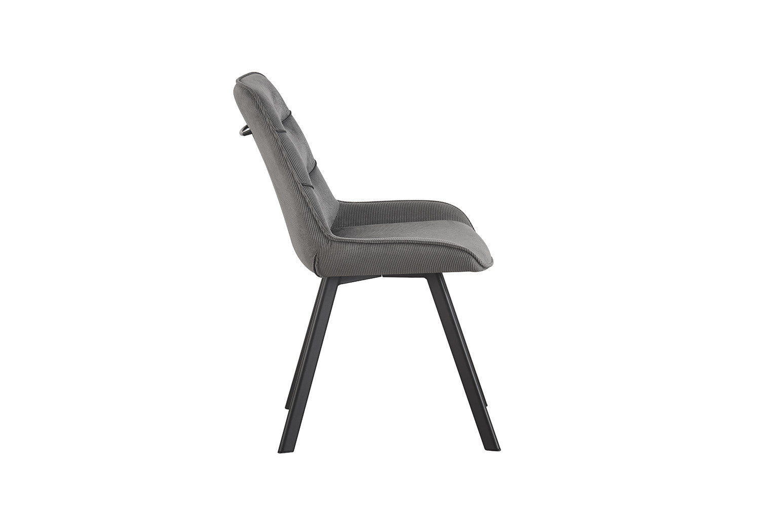 Rousseau - Chaise Amélie Velours Côtelé Gris - 87x53x61 cm