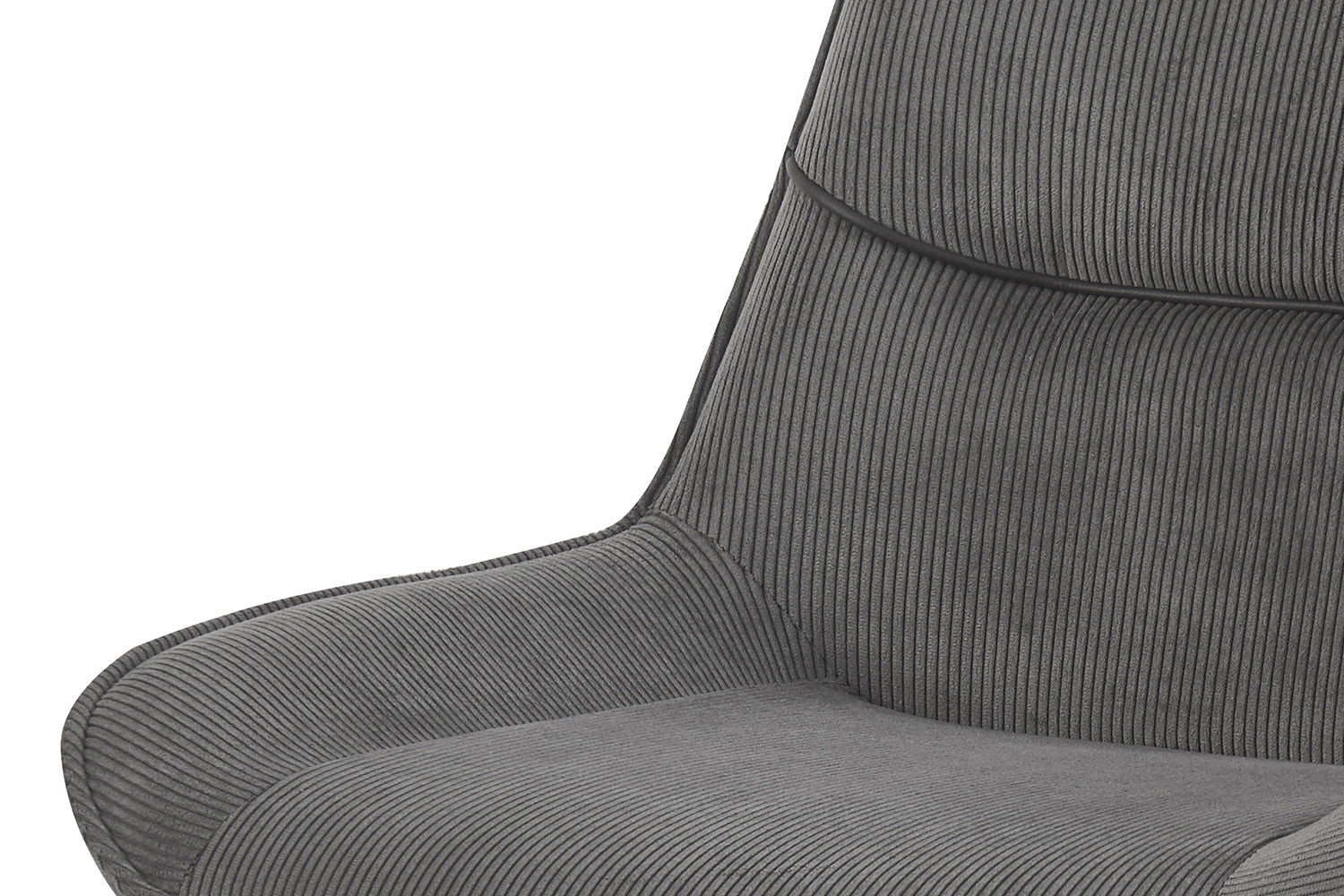 Rousseau - Chaise Amélie Velours Côtelé Gris - 87x53x61 cm