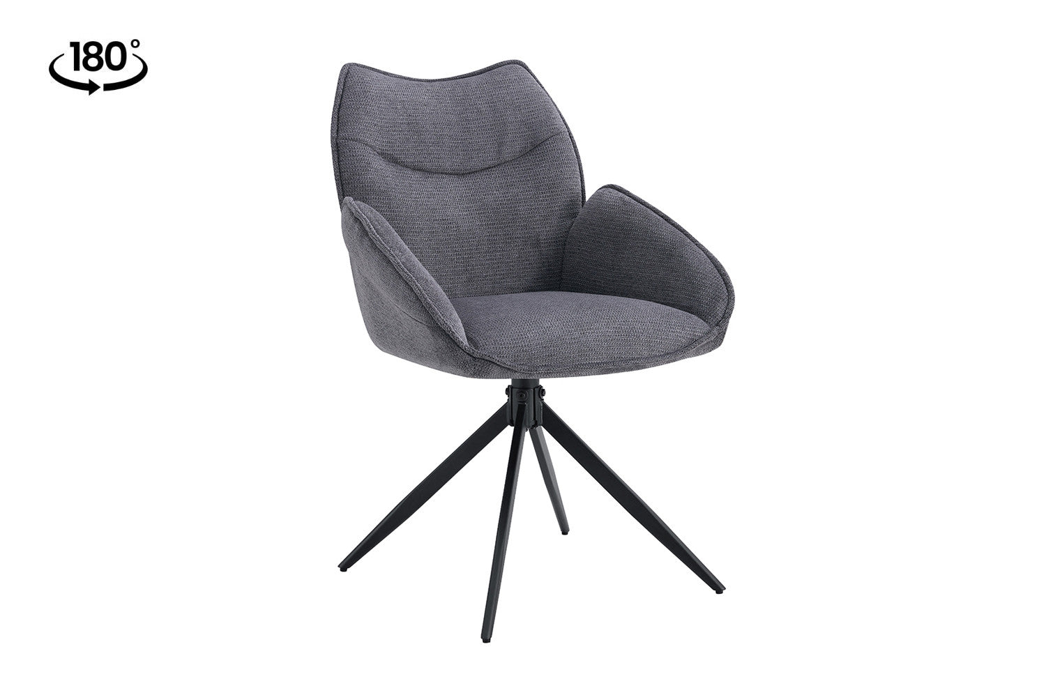 Rousseau - Stoel Mahi - Stof Donkergrijs - 90x59.5x66 cm