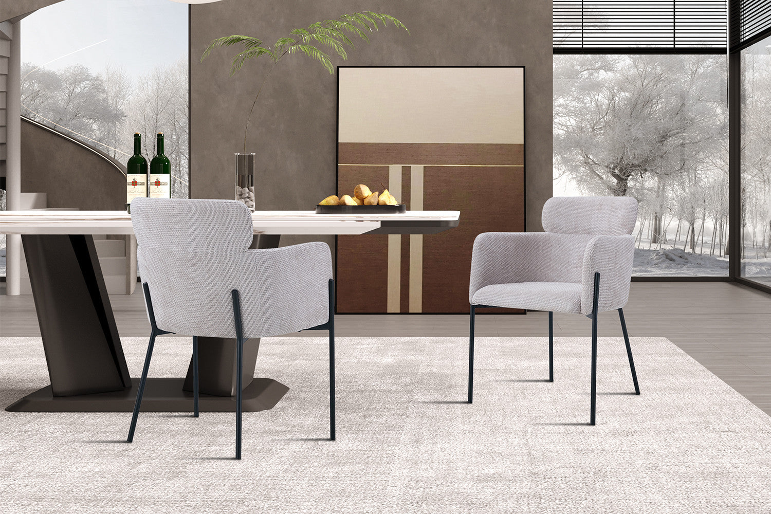 Rousseau - Stoel Naomi Stof Beige - 83x60.5x60 cm
