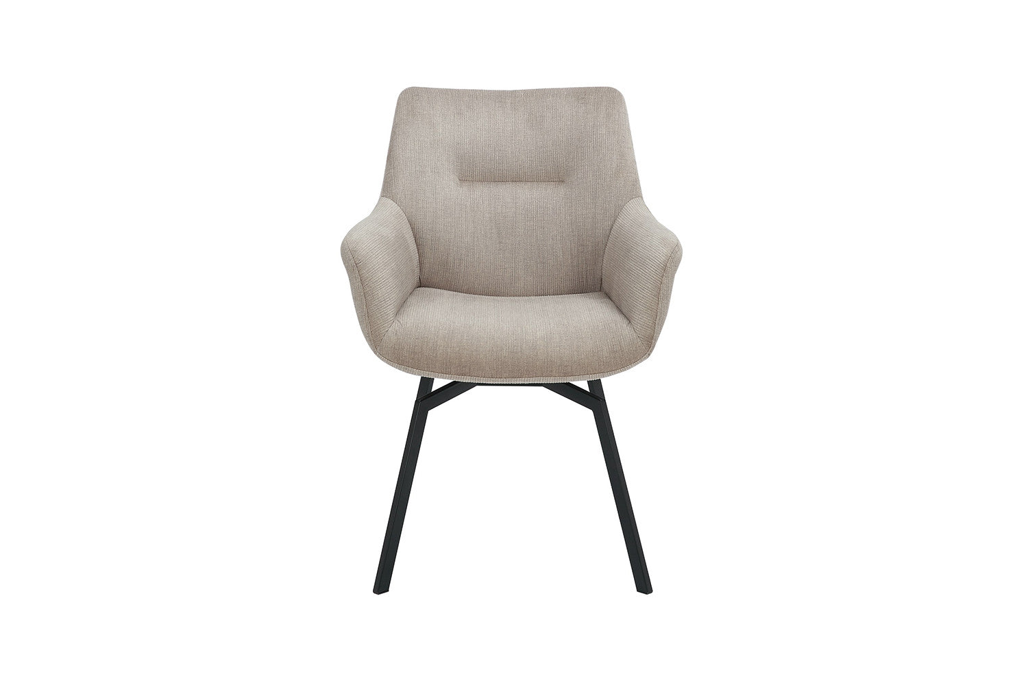 Rousseau - Chaise Modeste - Velours Côtelé Beige - 84x63x63 cm