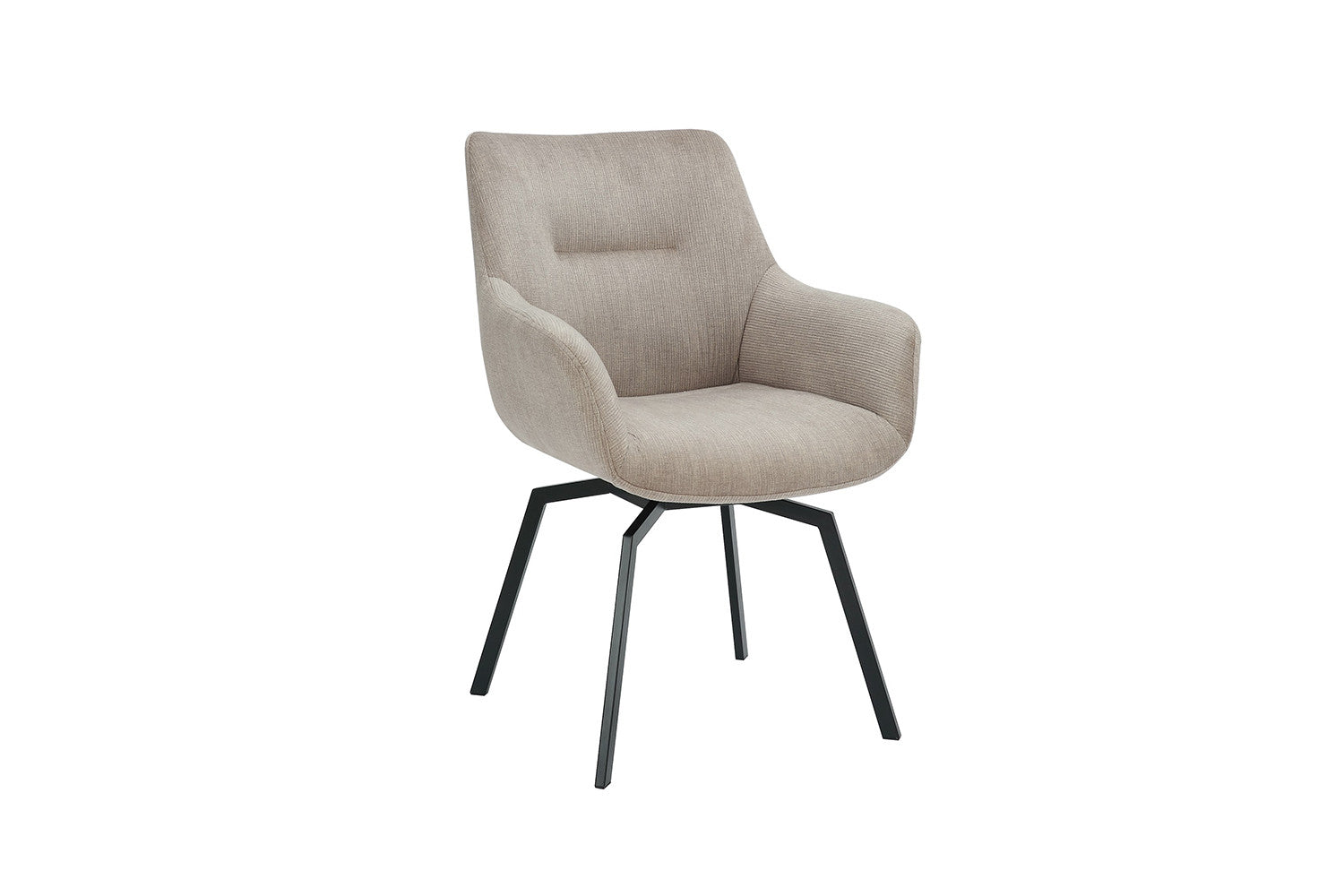 Rousseau - Chaise Modeste - Velours Côtelé Beige - 84x63x63 cm