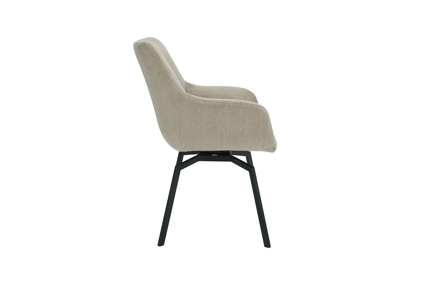 Rousseau - Chaise Modeste - Velours Côtelé Beige - 84x63x63 cm