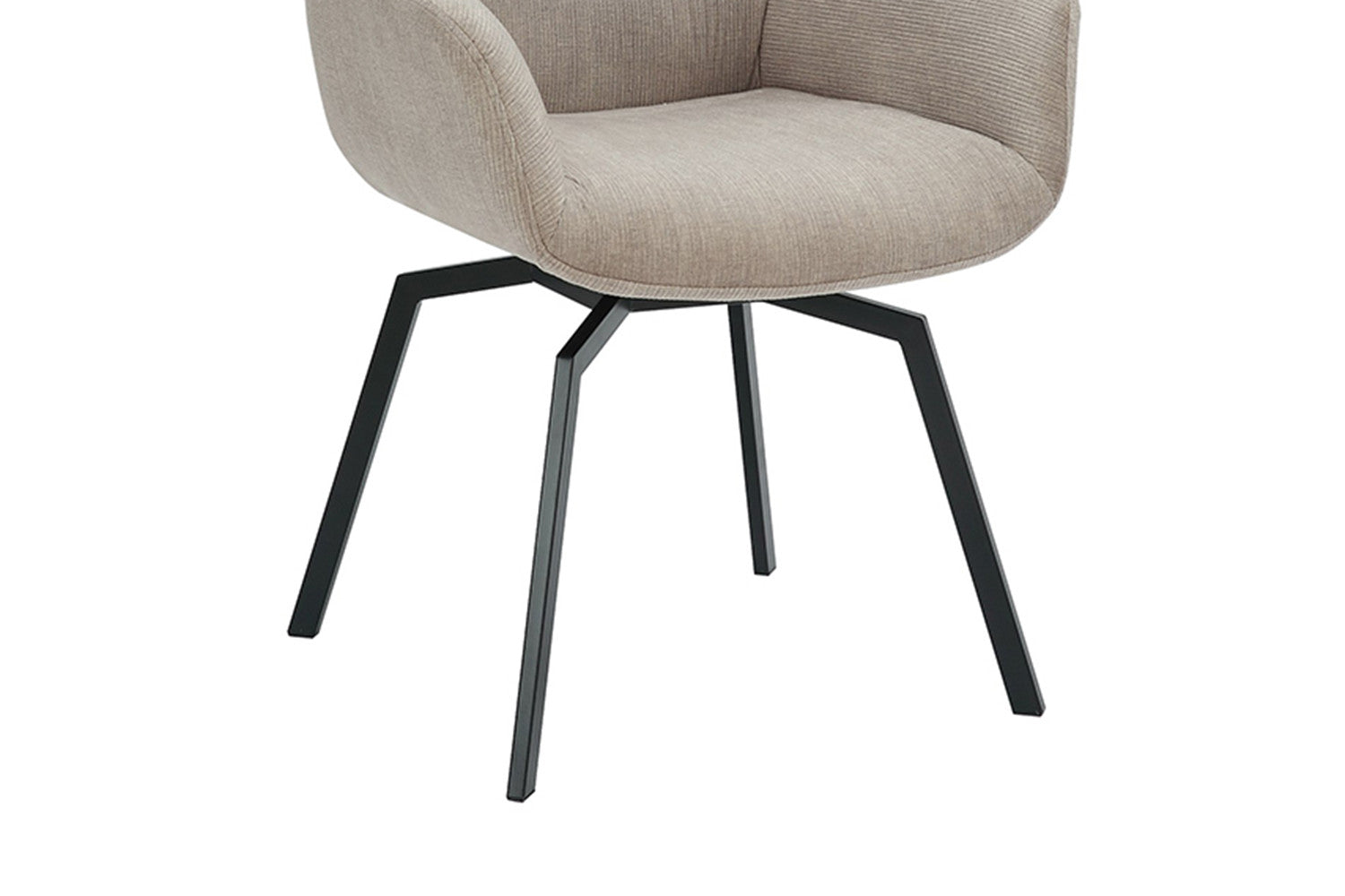 Rousseau - Chaise Modeste - Velours Côtelé Beige - 84x63x63 cm