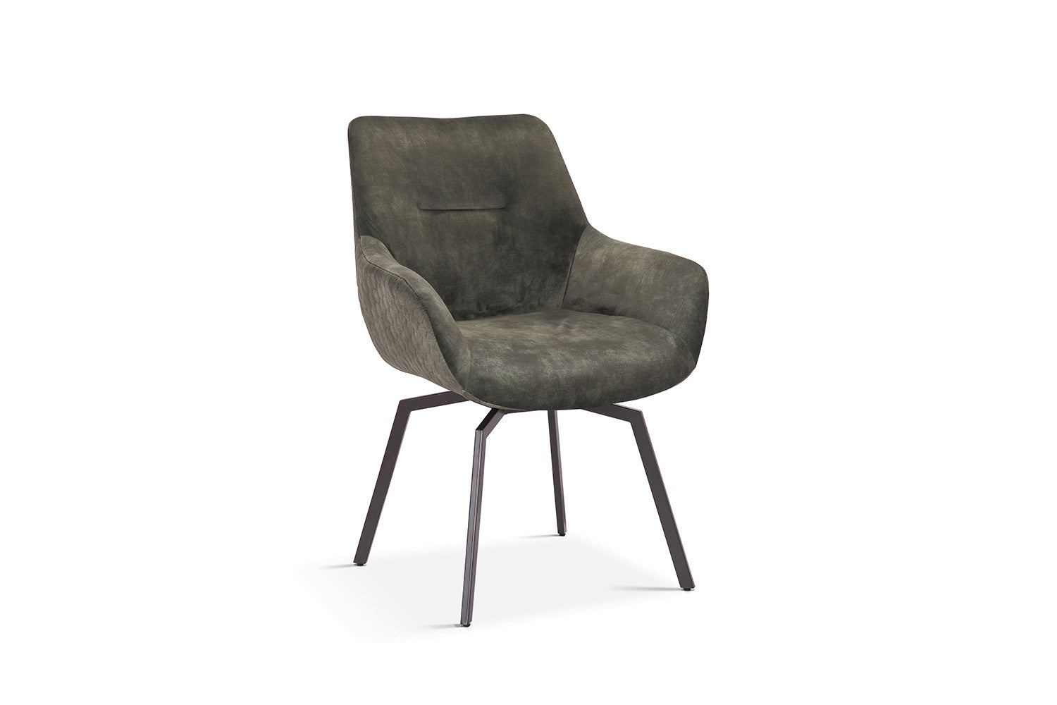 Rousseau - Stoel Modest - Fluweel Groen - 84x63x63 cm