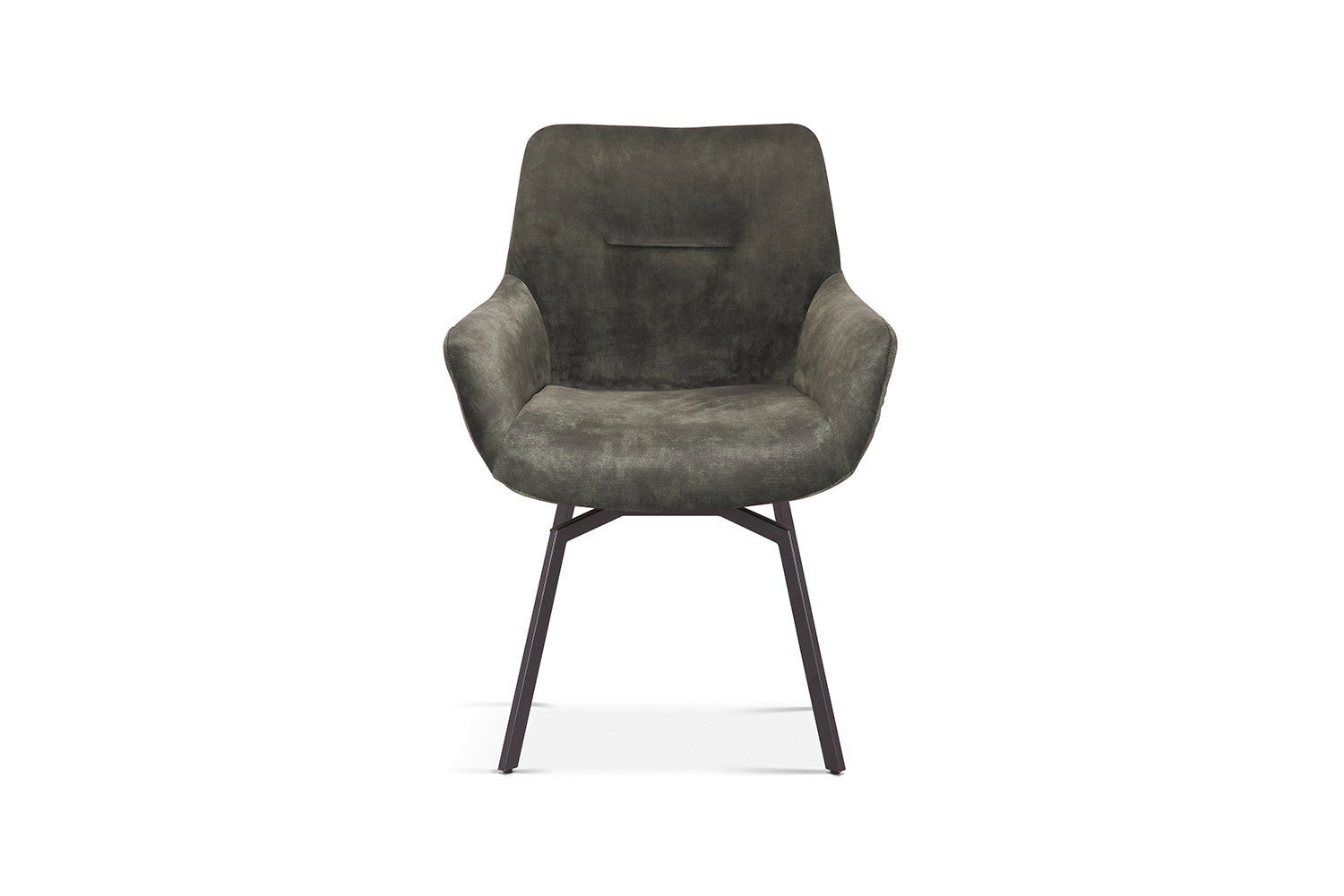 Rousseau - Stoel Modest - Fluweel Groen - 84x63x63 cm