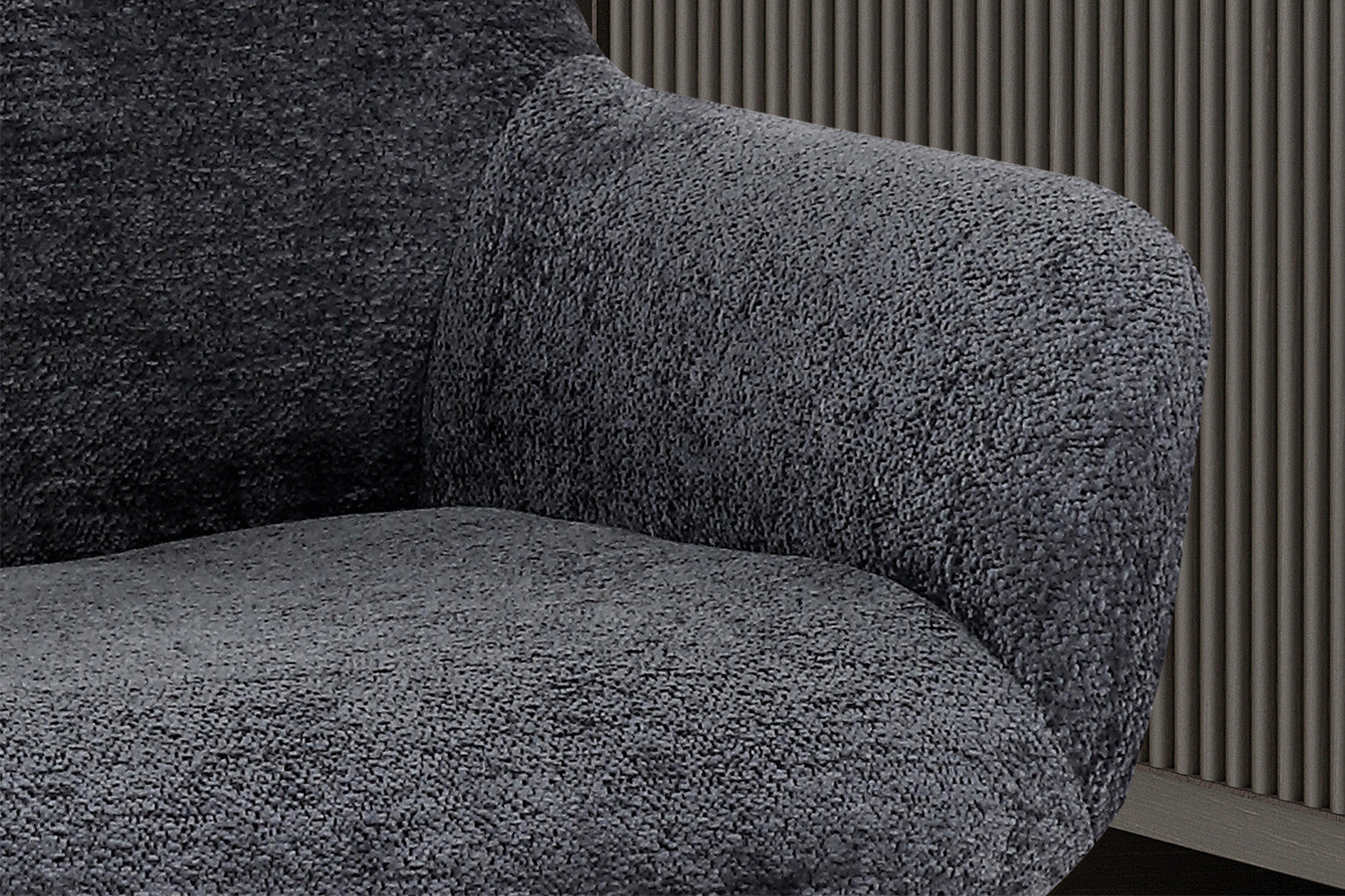 Rousseau - Stoel Modest - Stof Teddy Donkergrijs - 84x63x63 cm