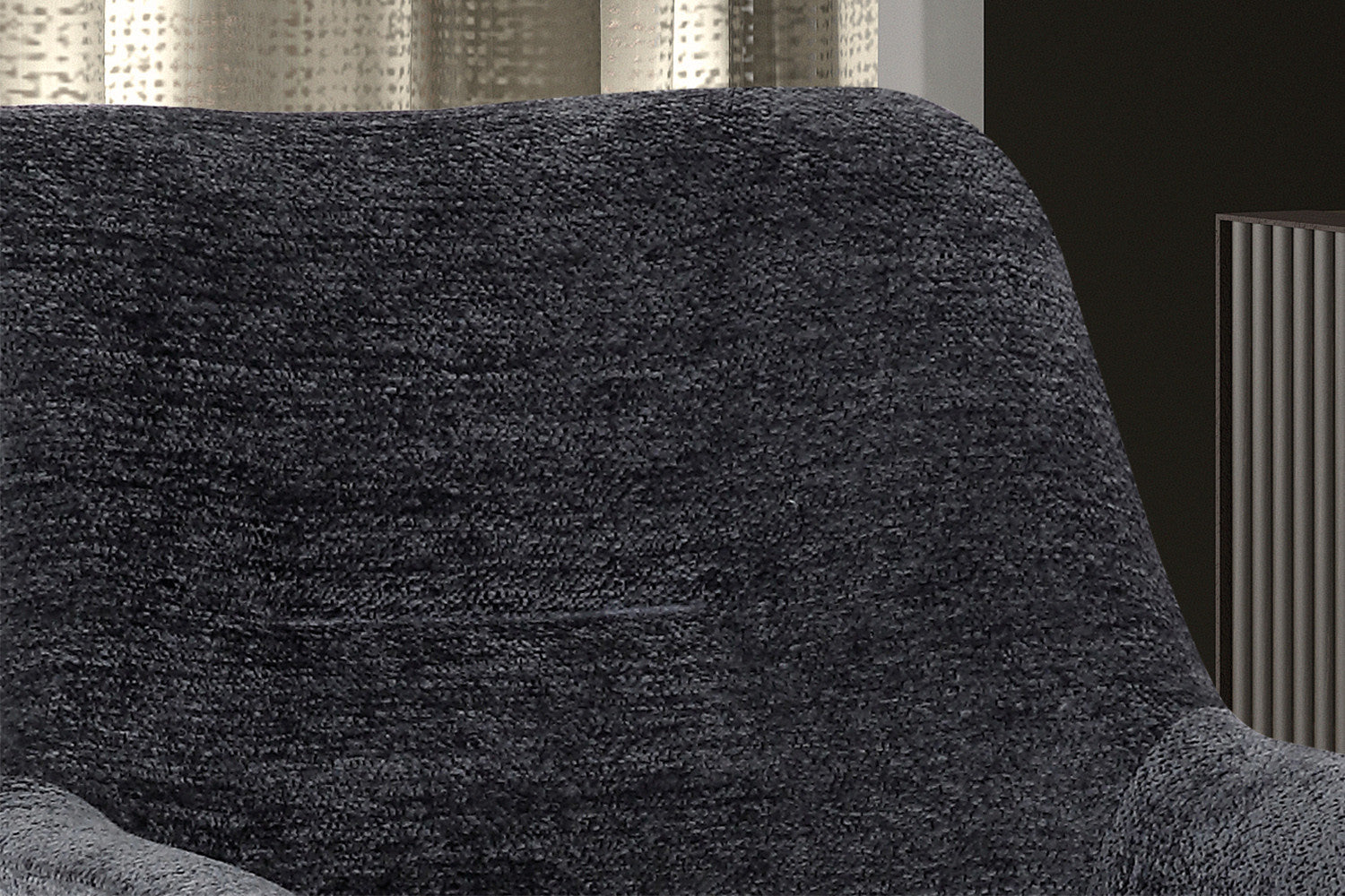 Rousseau - Stoel Modest - Stof Teddy Donkergrijs - 84x63x63 cm
