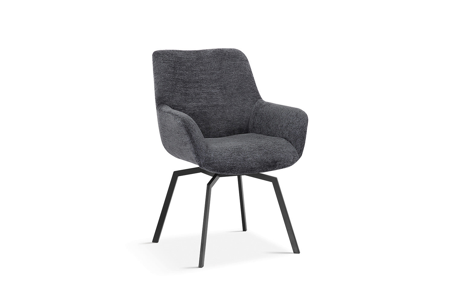 Rousseau - Stoel Modest - Stof Teddy Donkergrijs - 84x63x63 cm