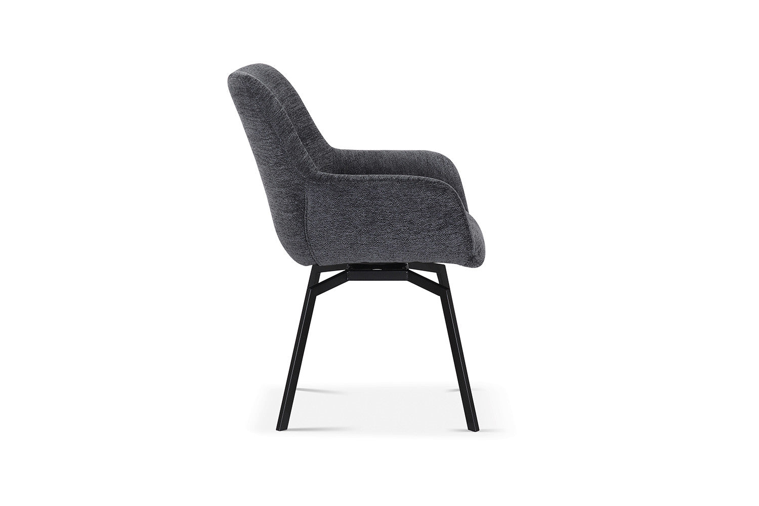 Rousseau - Stoel Modest - Stof Teddy Donkergrijs - 84x63x63 cm