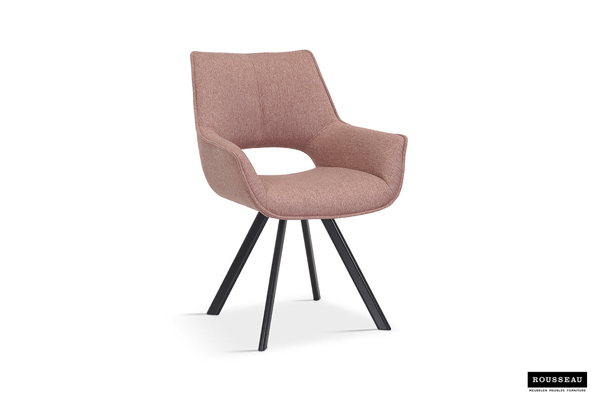 Rousseau - Stoel Tim Stof Roze - 86.5x61x64 cm