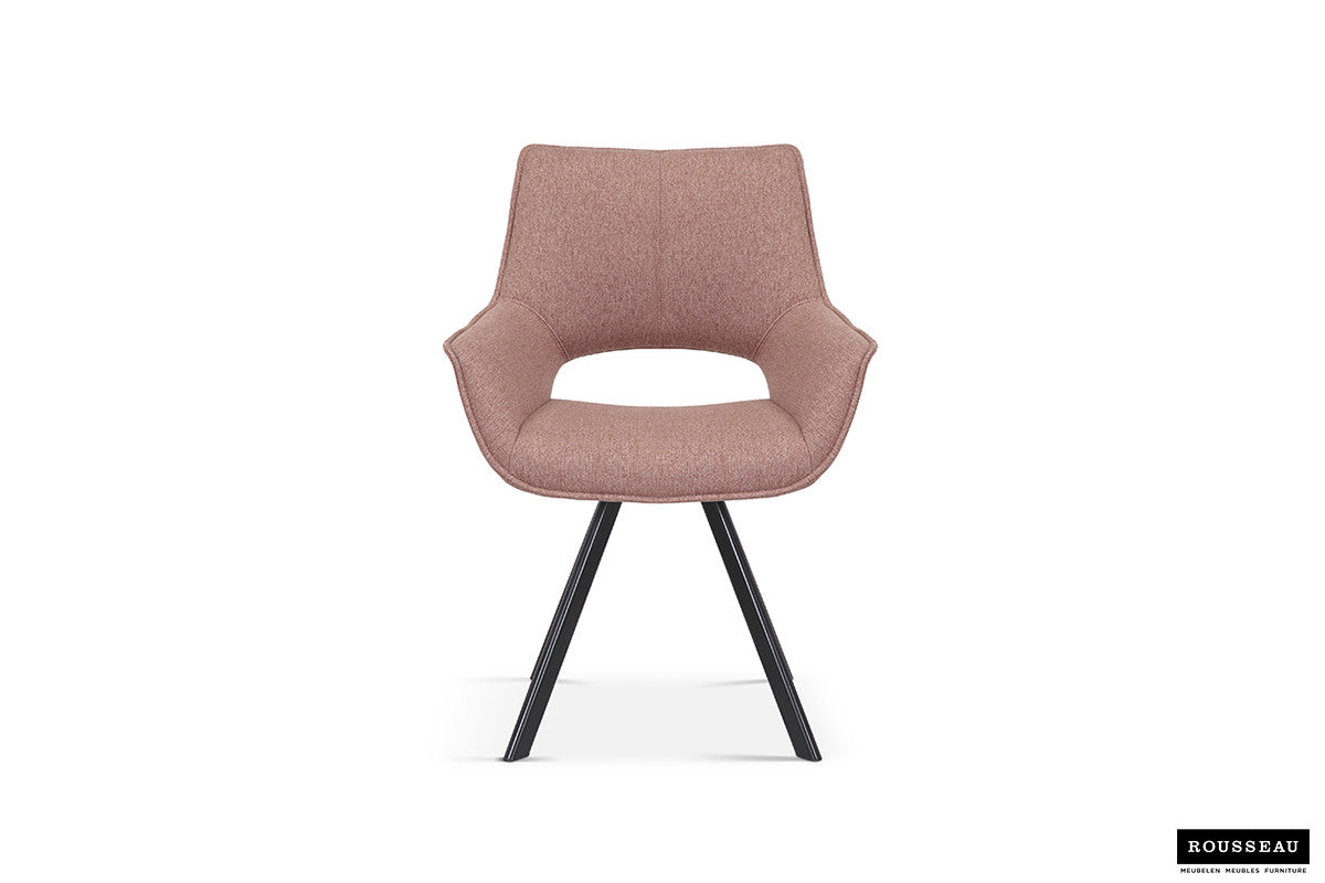 Rousseau - Stoel Tim Stof Roze - 86.5x61x64 cm