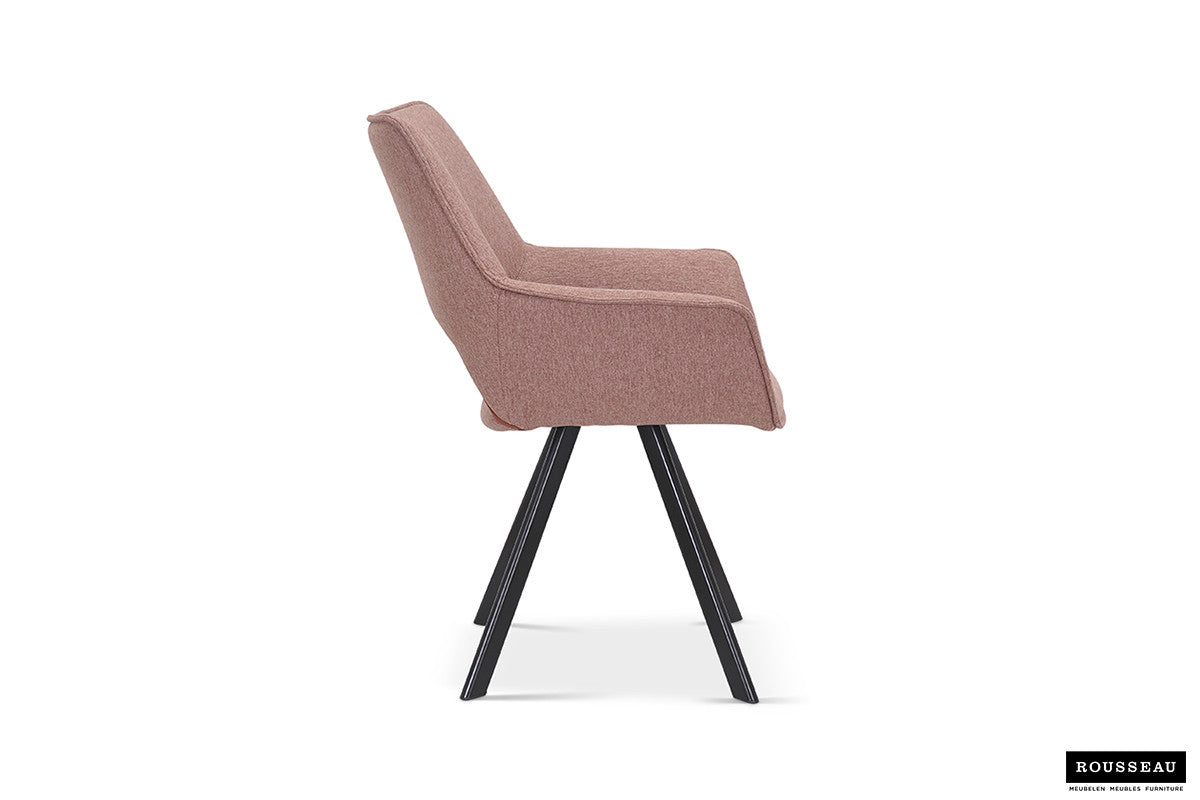 Rousseau - Stoel Tim Stof Roze - 86.5x61x64 cm