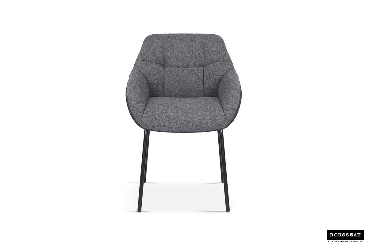 Rousseau - Stoel Sem Stof Grijs Rug PU Donkergrijs - 85x57.5x65 cm