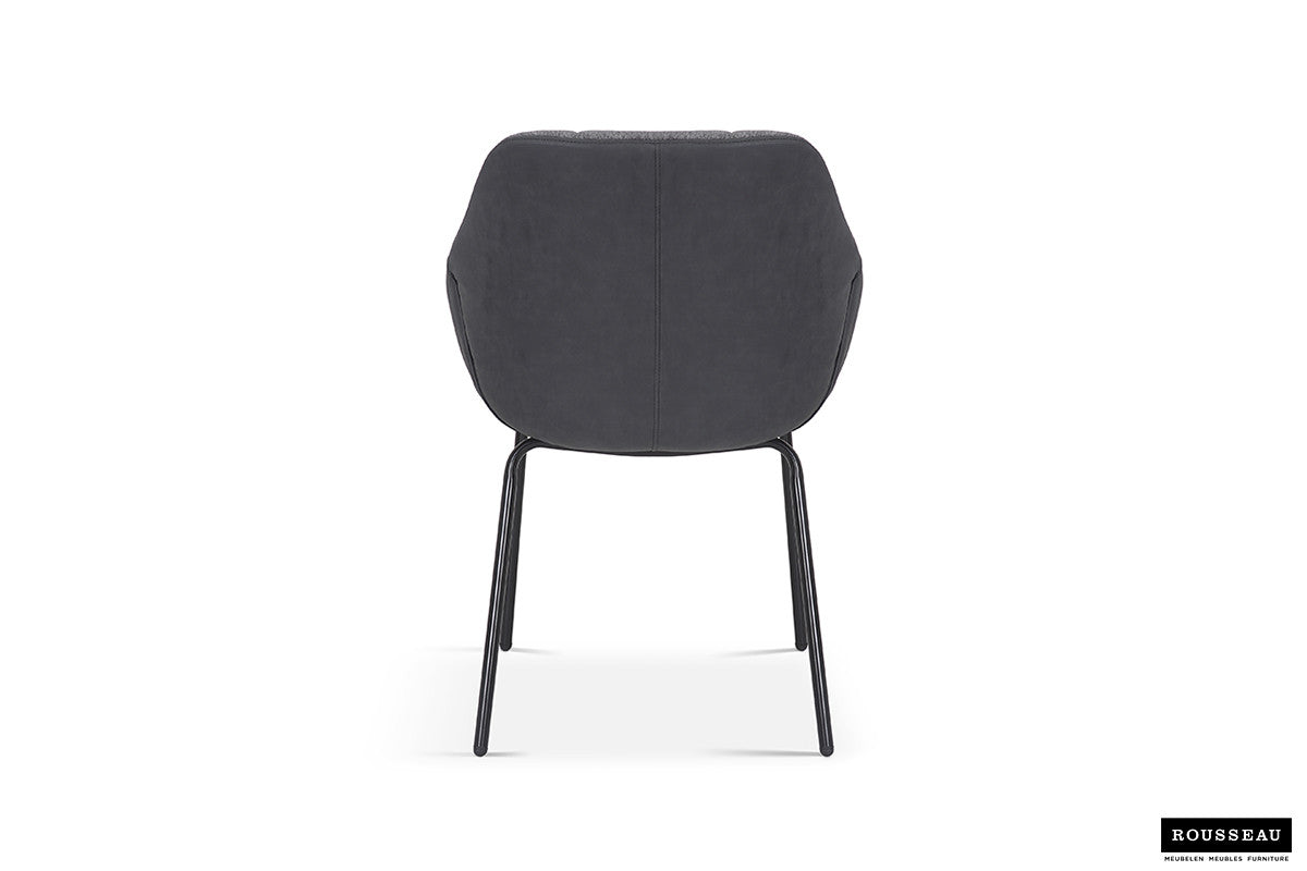Rousseau - Stoel Sem Stof Grijs Rug PU Donkergrijs - 85x57.5x65 cm