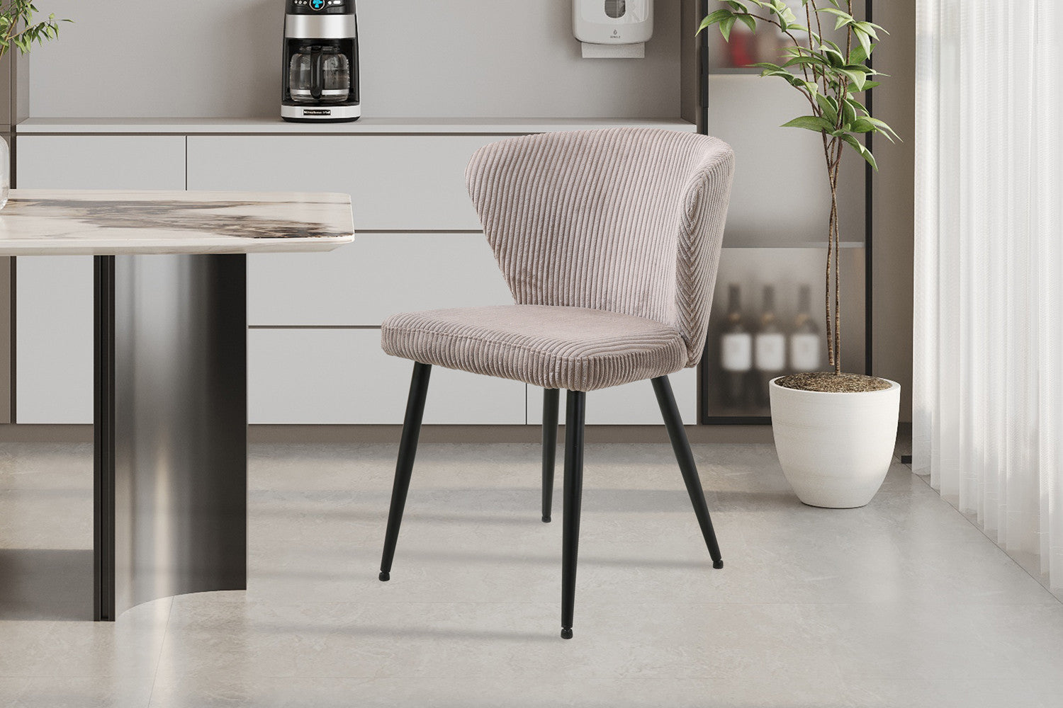 Rousseau - Stoel Tornado Corduroy Zand - 79x54x55 cm