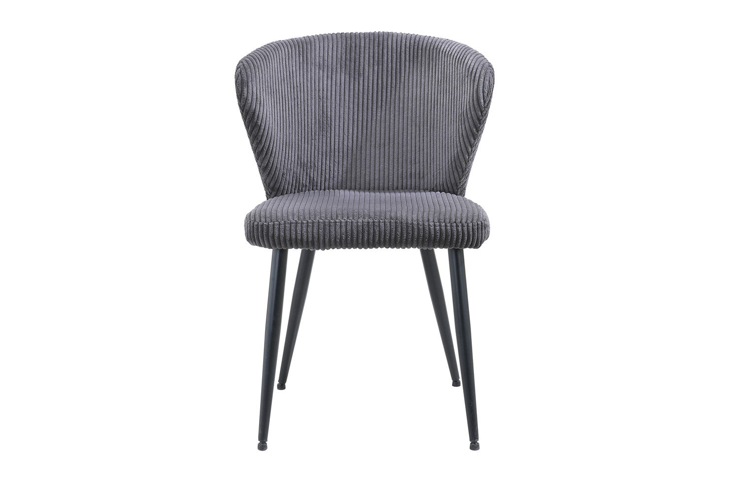 Rousseau - Chaise Tornado Velours Côtelé Gris - 79x54x55 cm