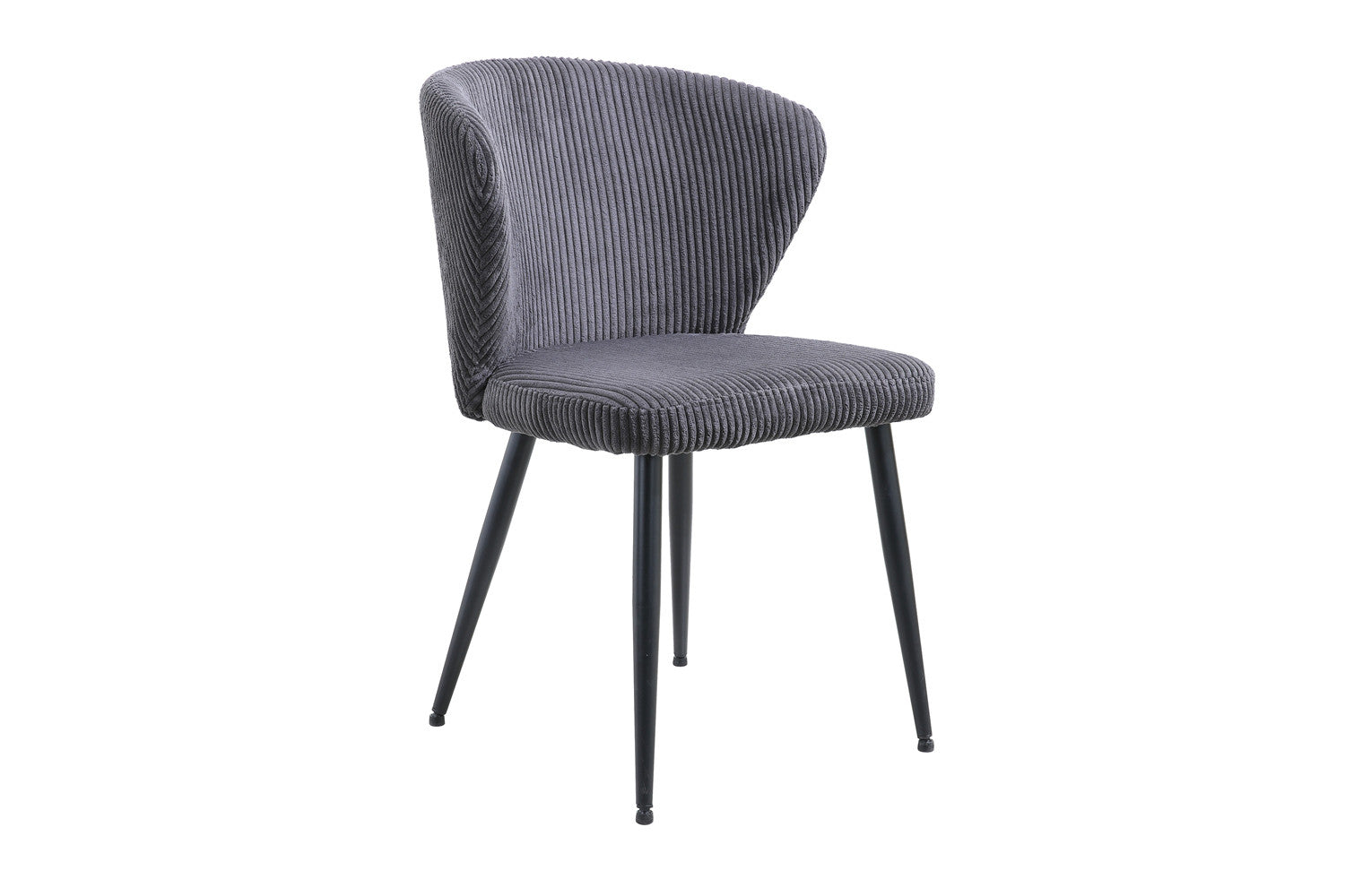 Rousseau - Chaise Tornado Velours Côtelé Gris - 79x54x55 cm