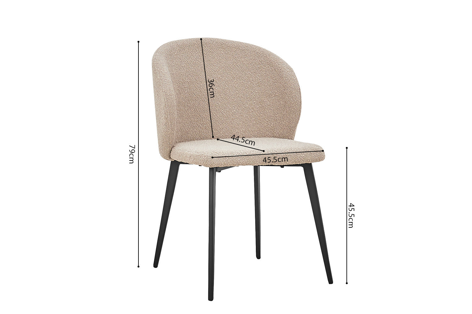 Rousseau - Stoel Toledo Boucle - Zand - 80x51x55 cm