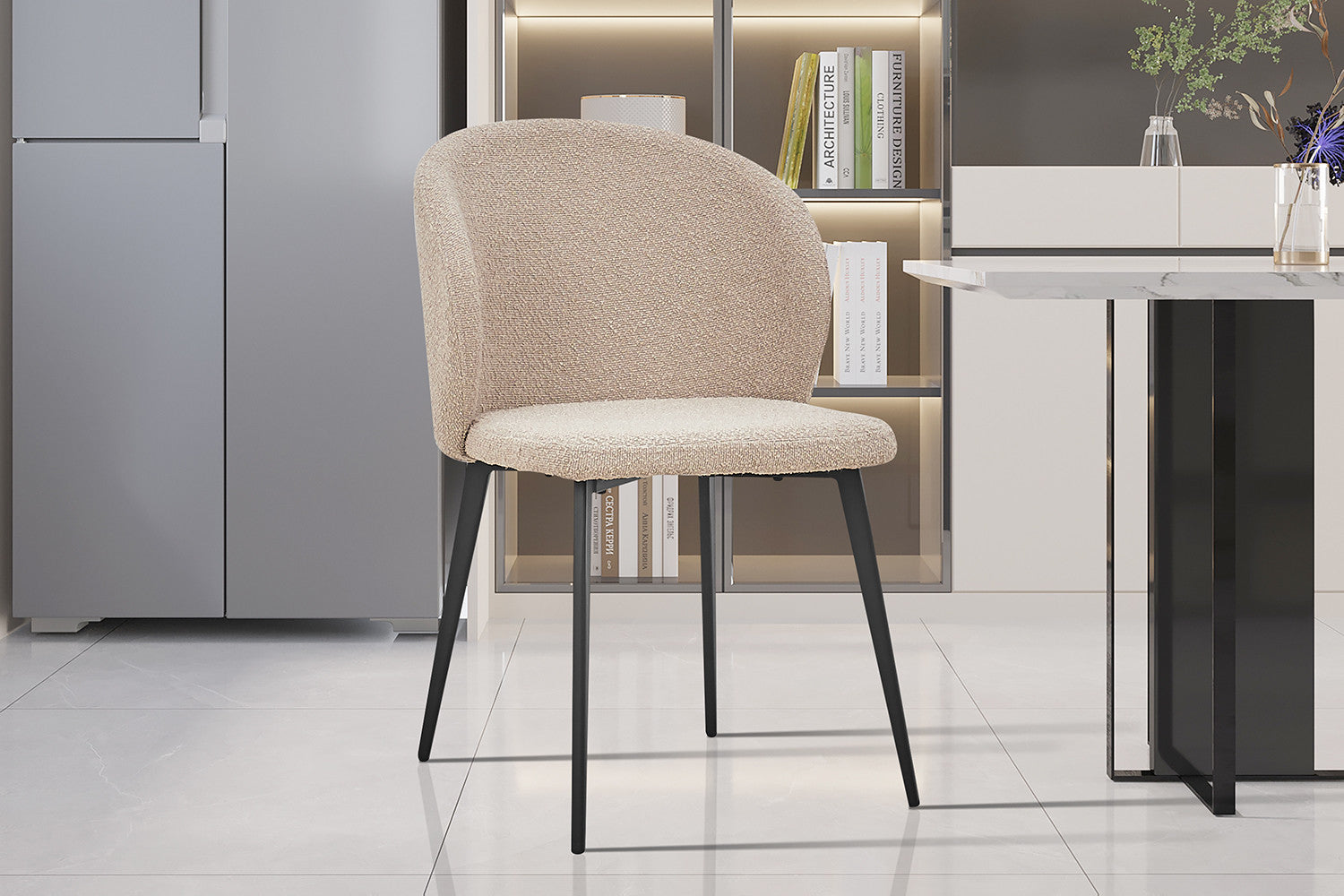 Rousseau - Stoel Toledo Boucle - Zand - 80x51x55 cm