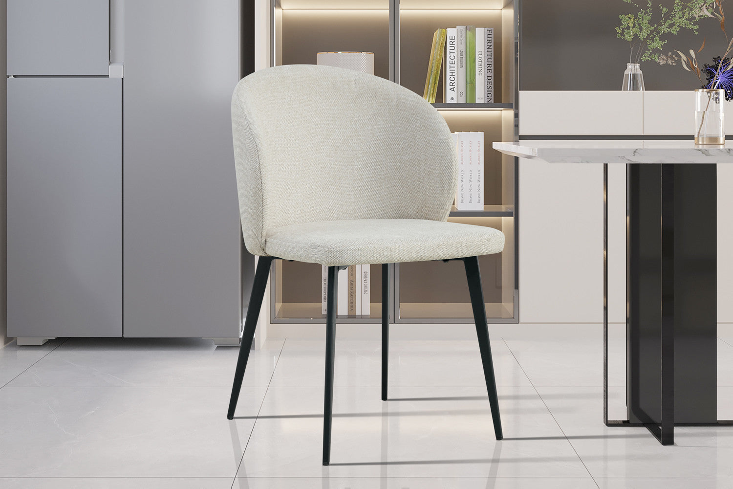 Rousseau - Stoel Toledo Stof Beige - 80x51x55 cm