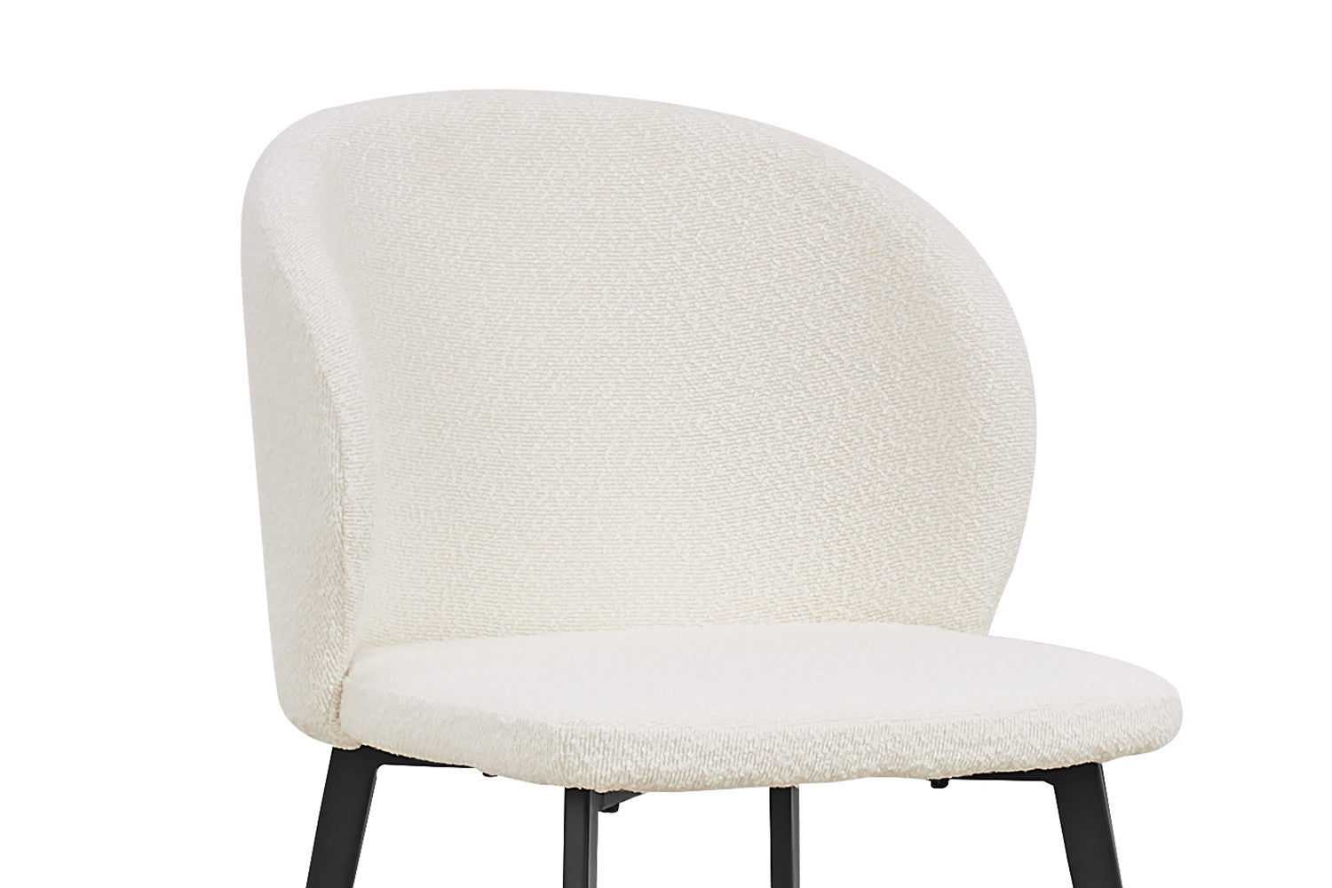 Rousseau - Chaise Toledo Boucle - Blanc - 80x51x55 cm