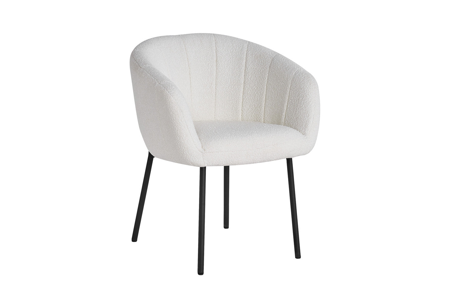 Rousseau - Chaise Sevilla Boucle - Blanc - 79x57x62 cm