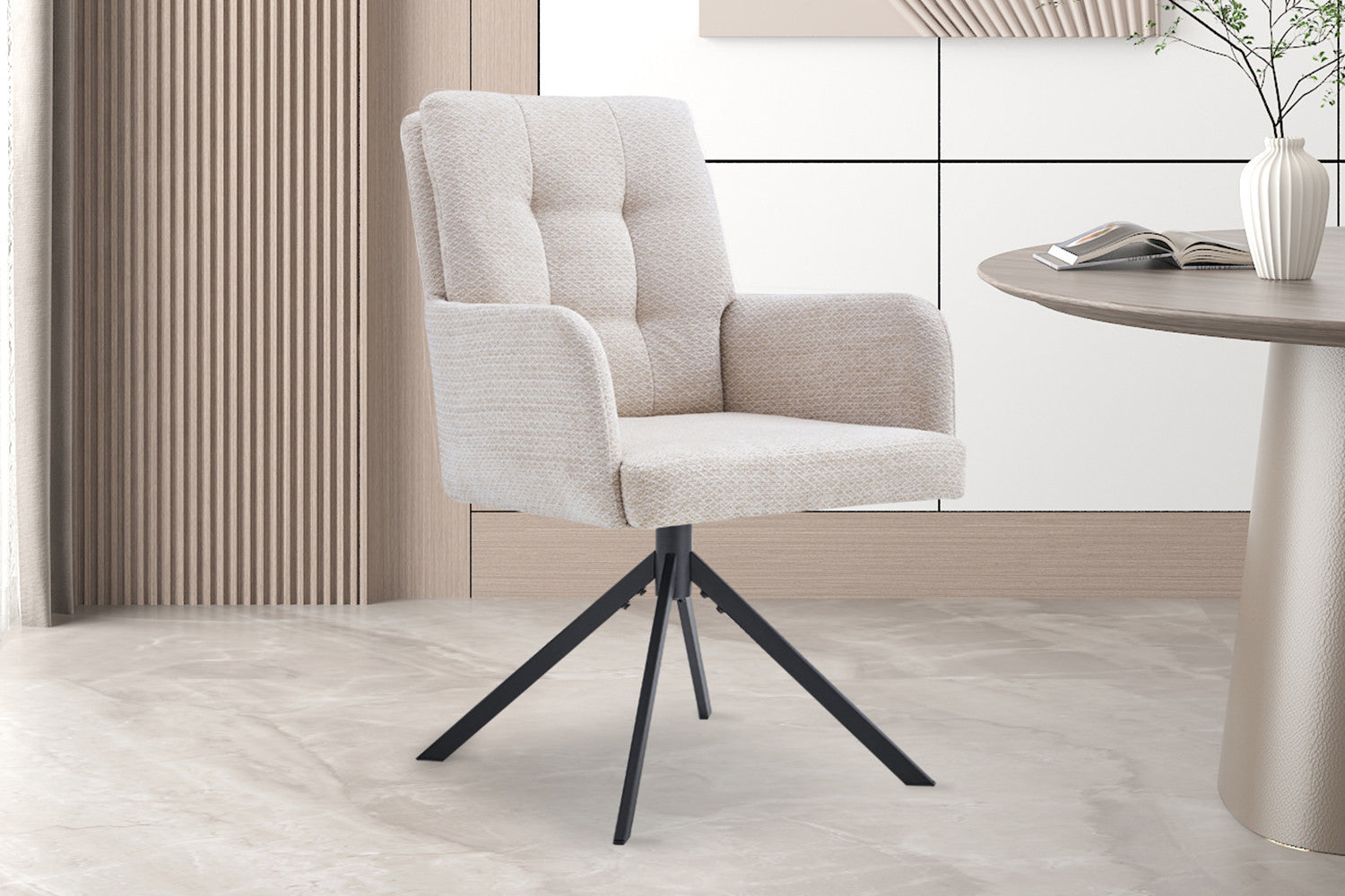 Rousseau - Stoel Granada - Stof -  Beige - 85x50x62 cm