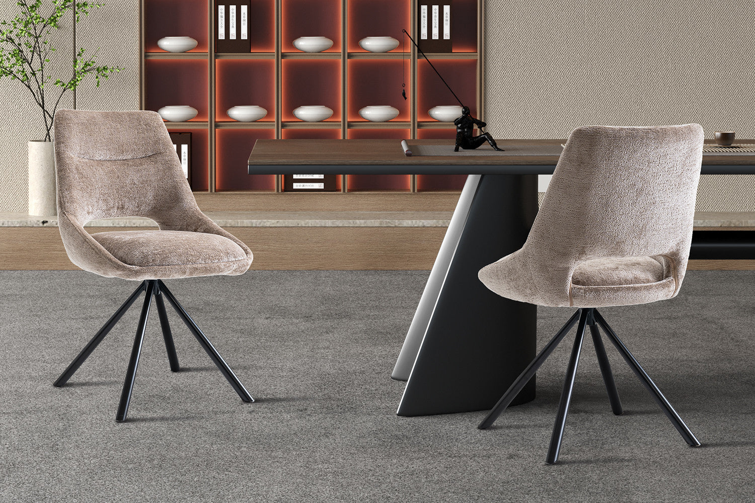Rousseau - Stoel Dante Stof Taupe - 85.5x51x60 cm