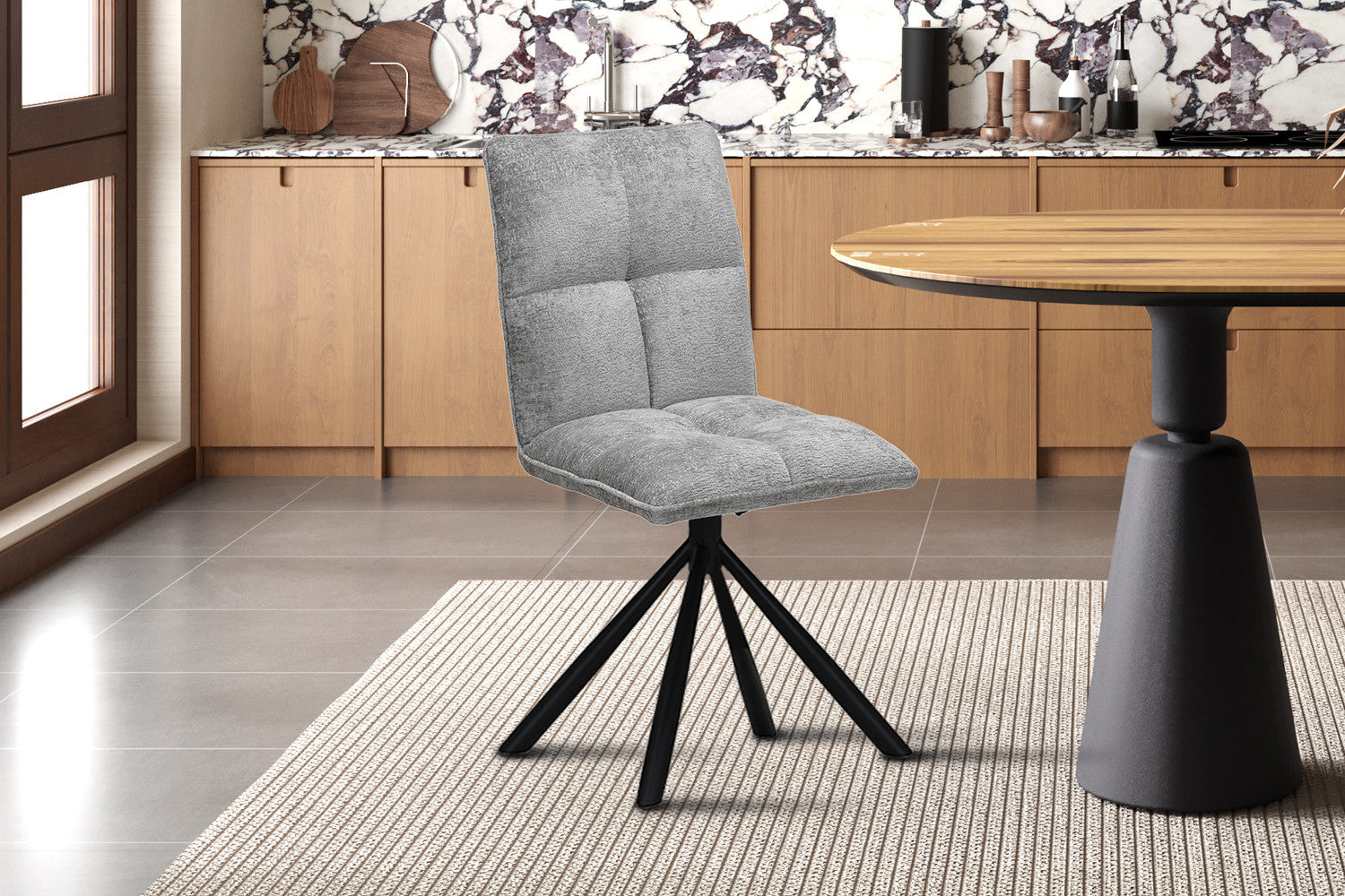 Rousseau - Stoel Jack - Stof Lichtgrijs - 91x45x59 cm