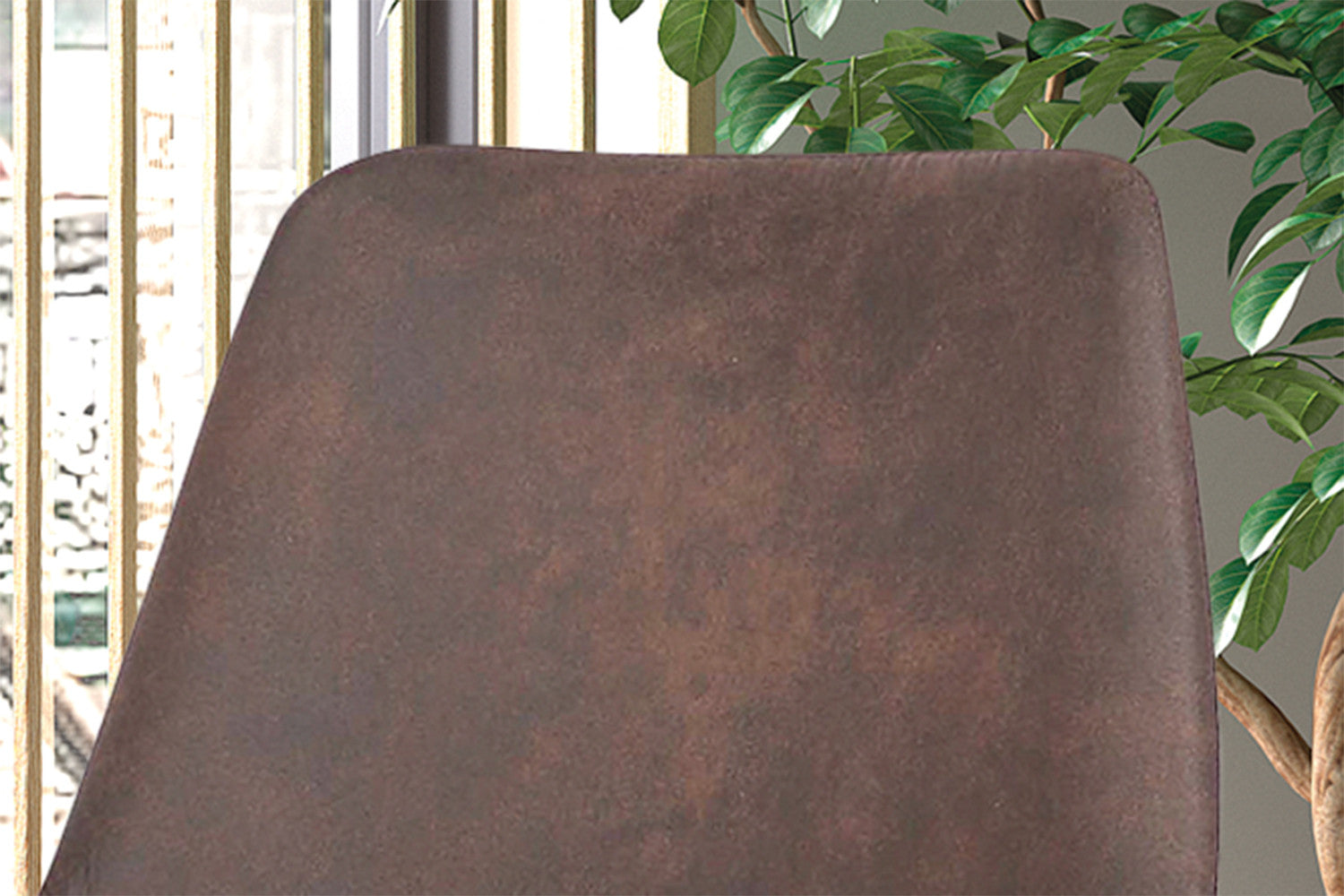 Rousseau - Chaise Mirano Micro fibre PU Marron - 86x49x61 cm