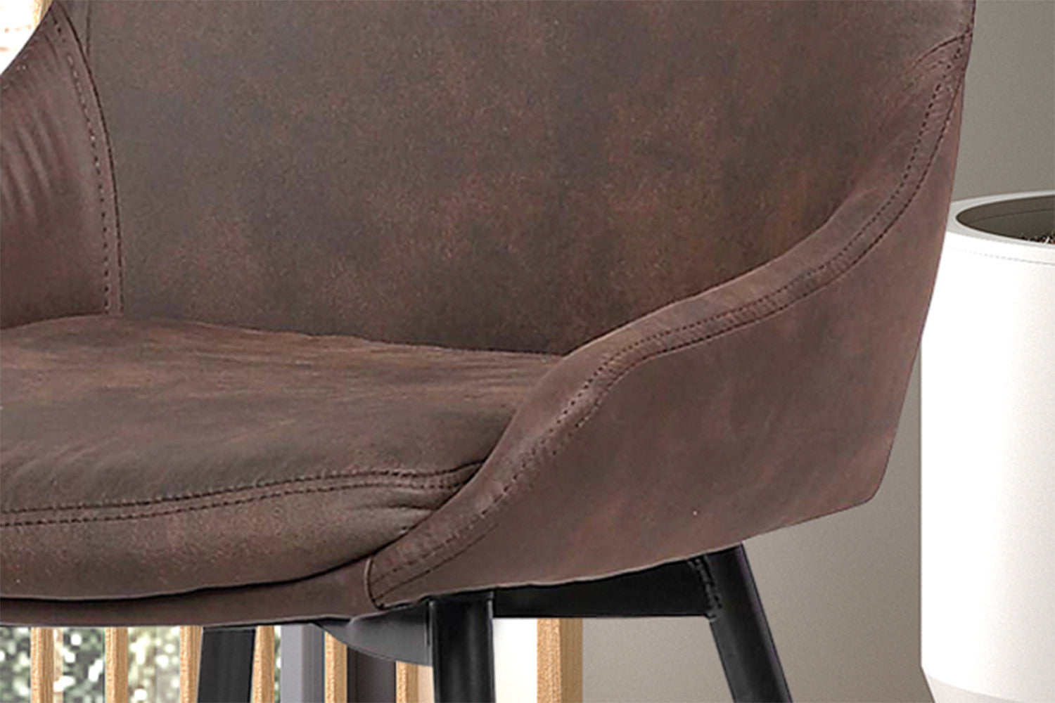 Rousseau - Stoel Mirano Micro fiber PU Bruin - 86x49x61 cm