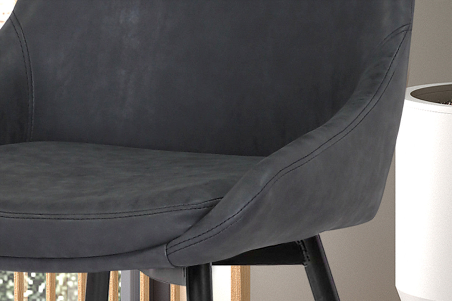 Rousseau - Stoel Mirano PU Donkergrijs - 86x49x61 cm