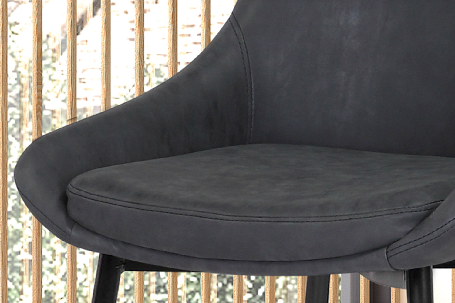 Rousseau - Stoel Mirano PU Donkergrijs - 86x49x61 cm