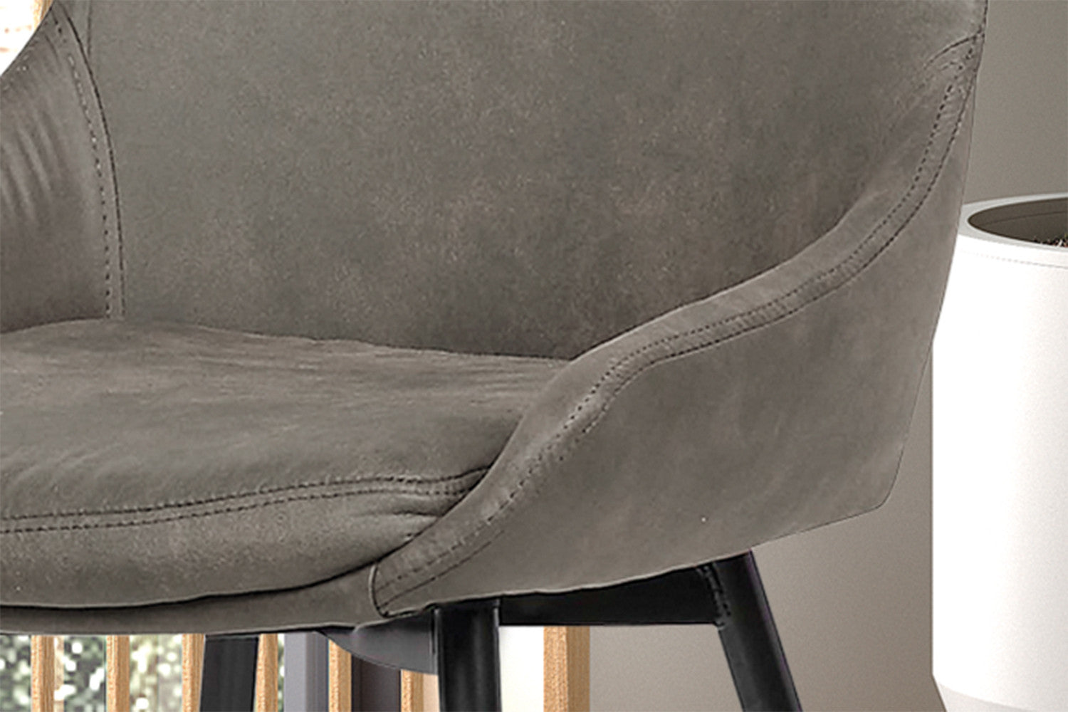 Rousseau - Stoel Mirano Micro fiber PU Grijs - 86x49x61 cm