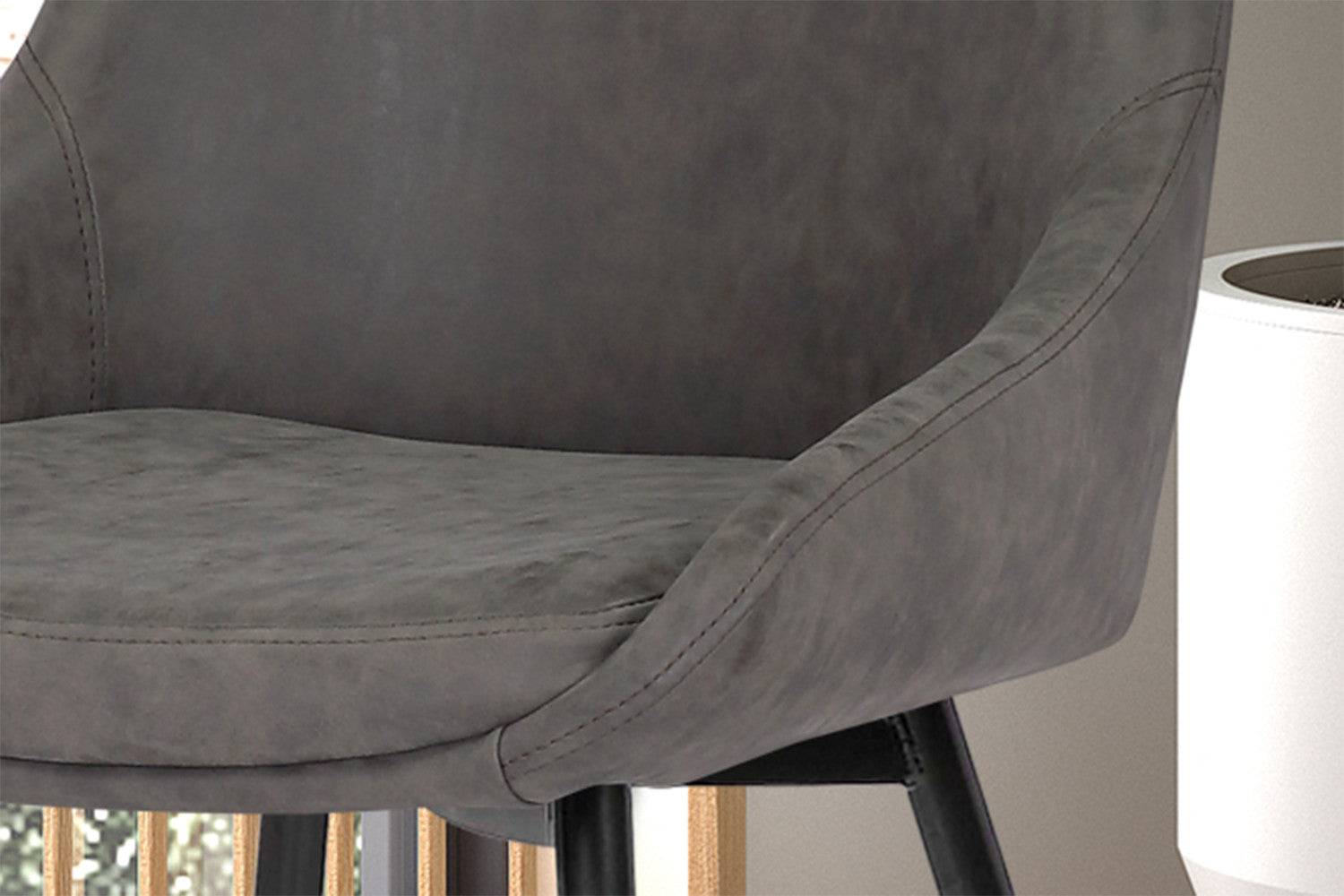 Rousseau - Stoel Mirano PU Lichtgrijs - 86x49x61 cm