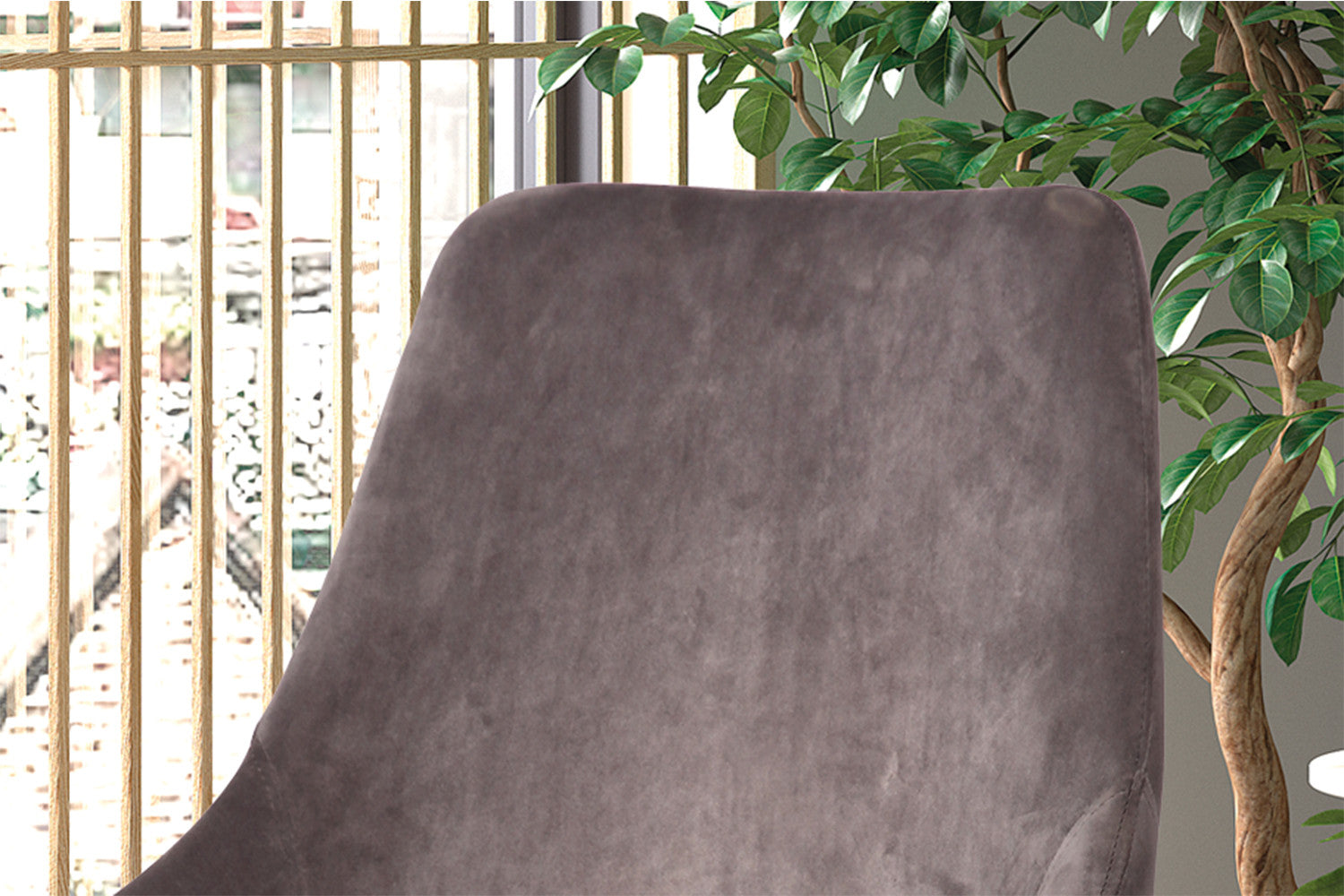 Rousseau - Stoel Mirano Fluweel Grijs - 86x49x61 cm