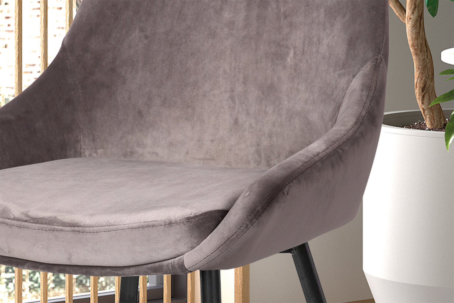 Rousseau - Stoel Mirano Fluweel Grijs - 86x49x61 cm