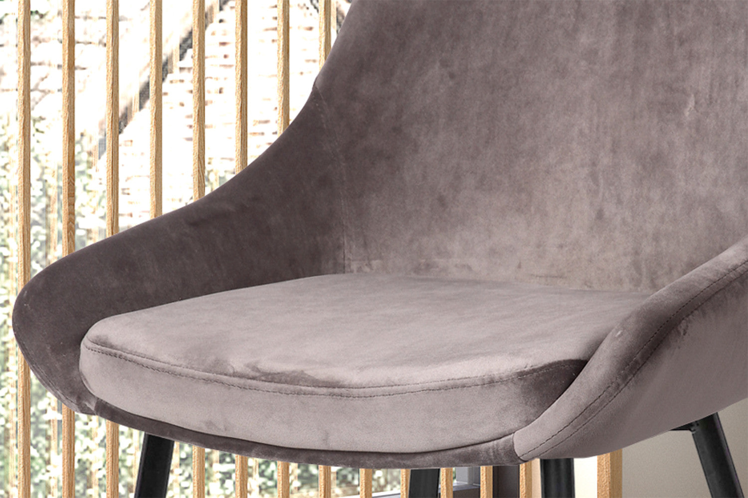 Rousseau - Stoel Mirano Fluweel Grijs - 86x49x61 cm