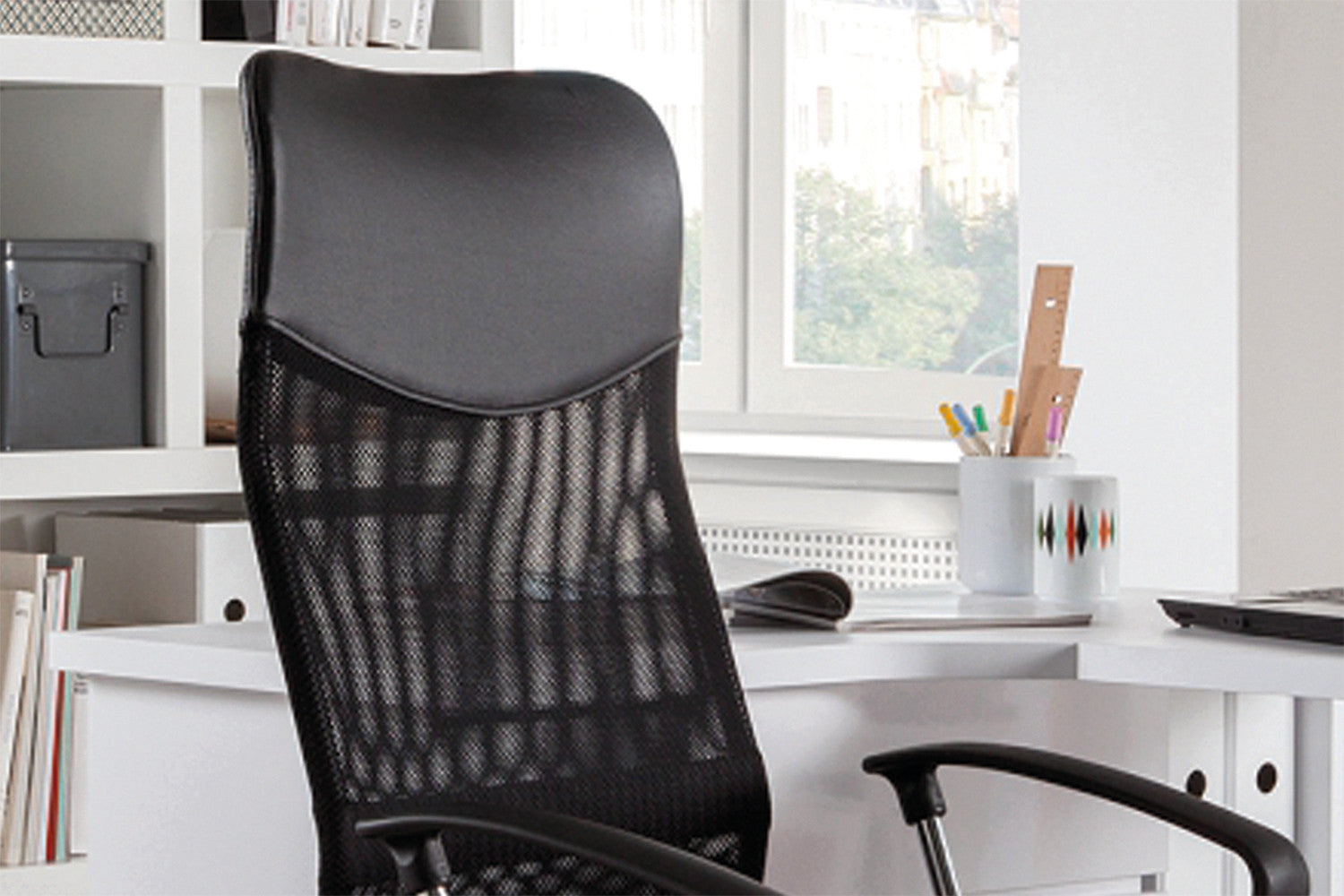 Rousseau - Bureaustoel Max Mesh Zwart - 109x60x62 cm