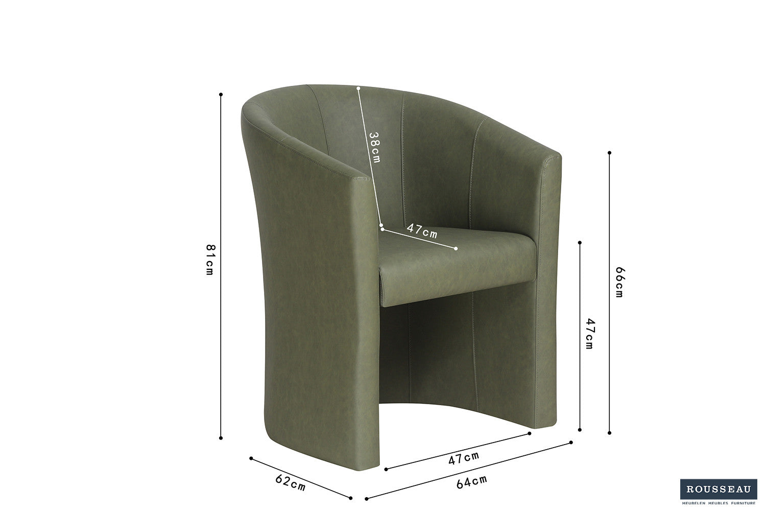 Rousseau - Kuipzeteltje Charlie Vintage PU Groen - 81x64x62 cm