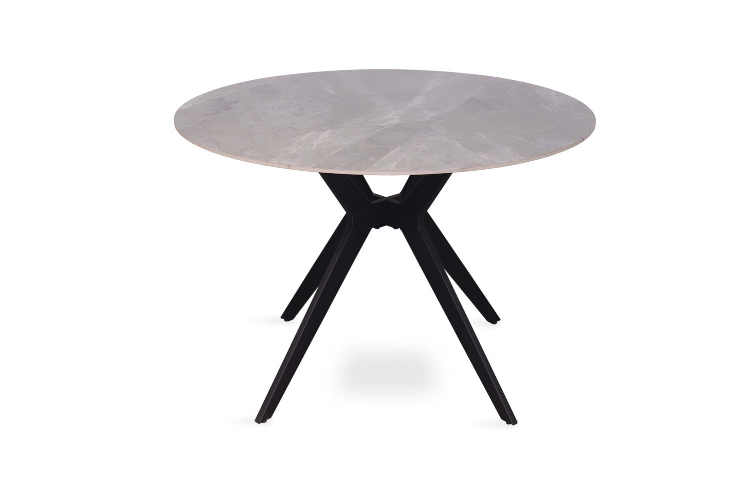 Rousseau - Table Apollo 110 cm Ronde Pierre Brillante Gris Italien - 75.5x110x110cm