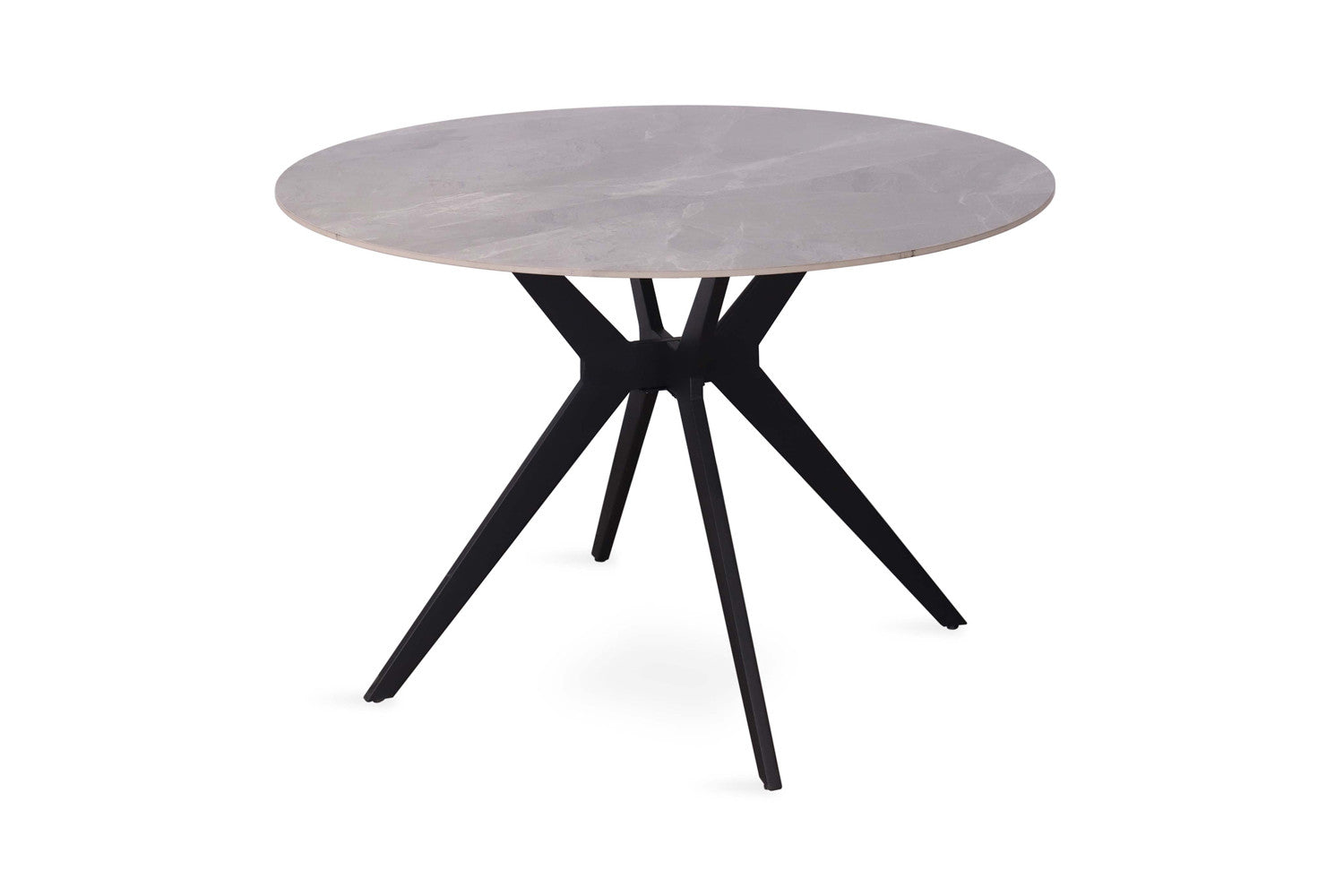 Rousseau - Table Apollo 110 cm Ronde Pierre Brillante Gris Italien - 75.5x110x110cm