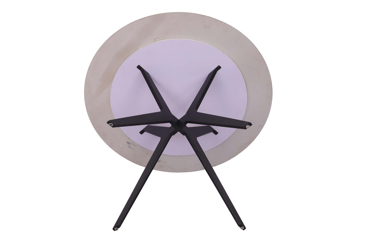 Rousseau - Table Apollo 110 cm Ronde Pierre Brillante Gris Italien - 75.5x110x110cm