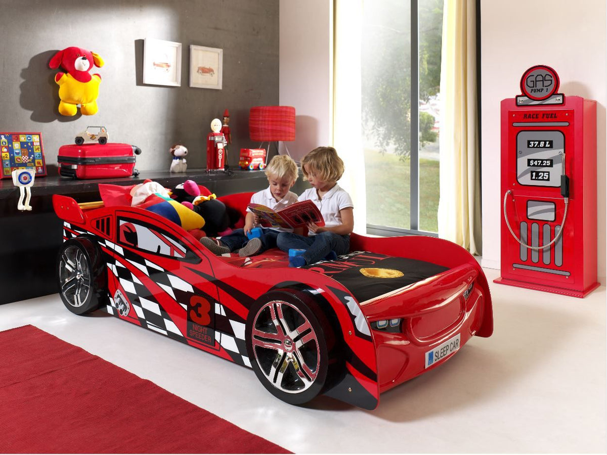Vipack - Autobed NIGHT SPEEDER - Rood - 90x200 cm