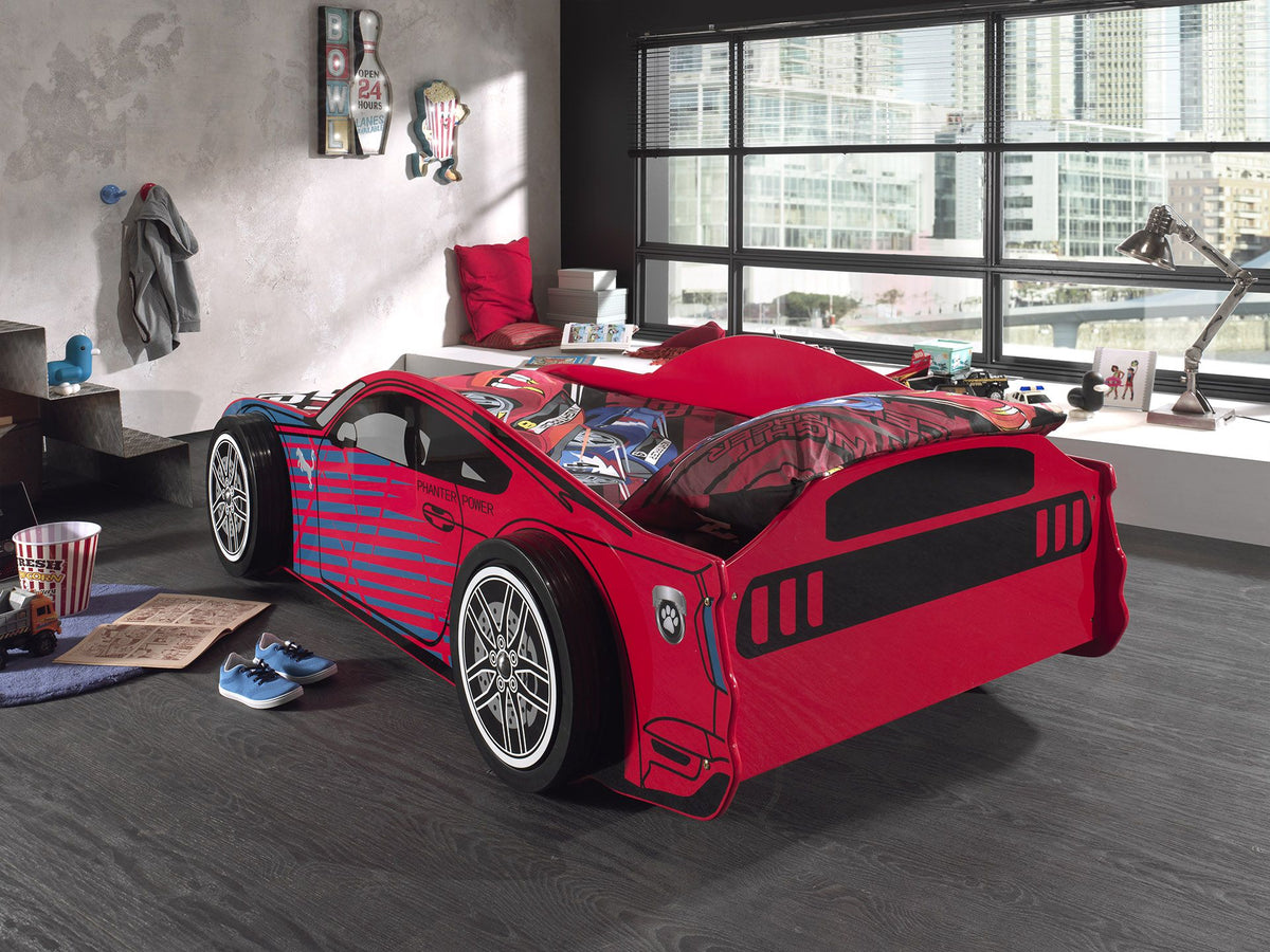 Vipack - Autobed PANTHER POWER - Rood - 90x200 cm