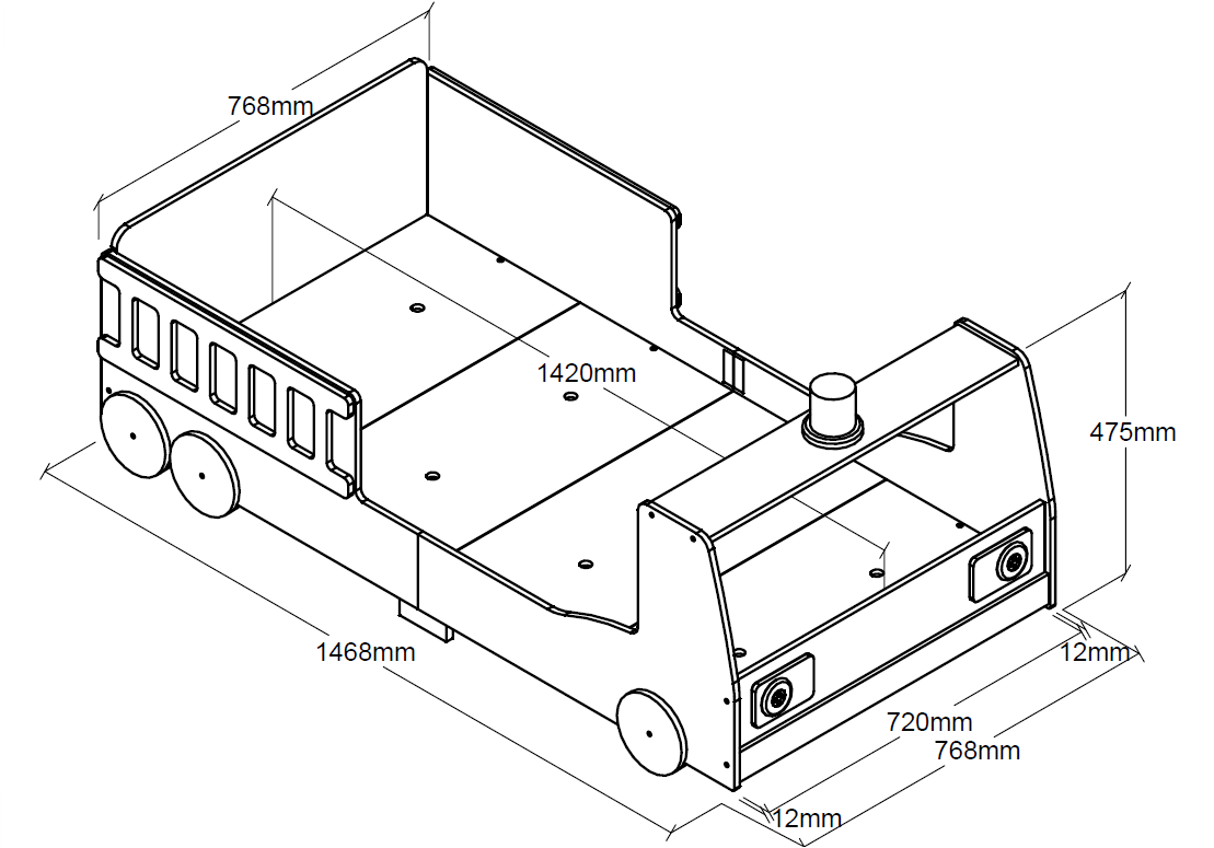 Peuter brandweerwagen 70x140 cm *
